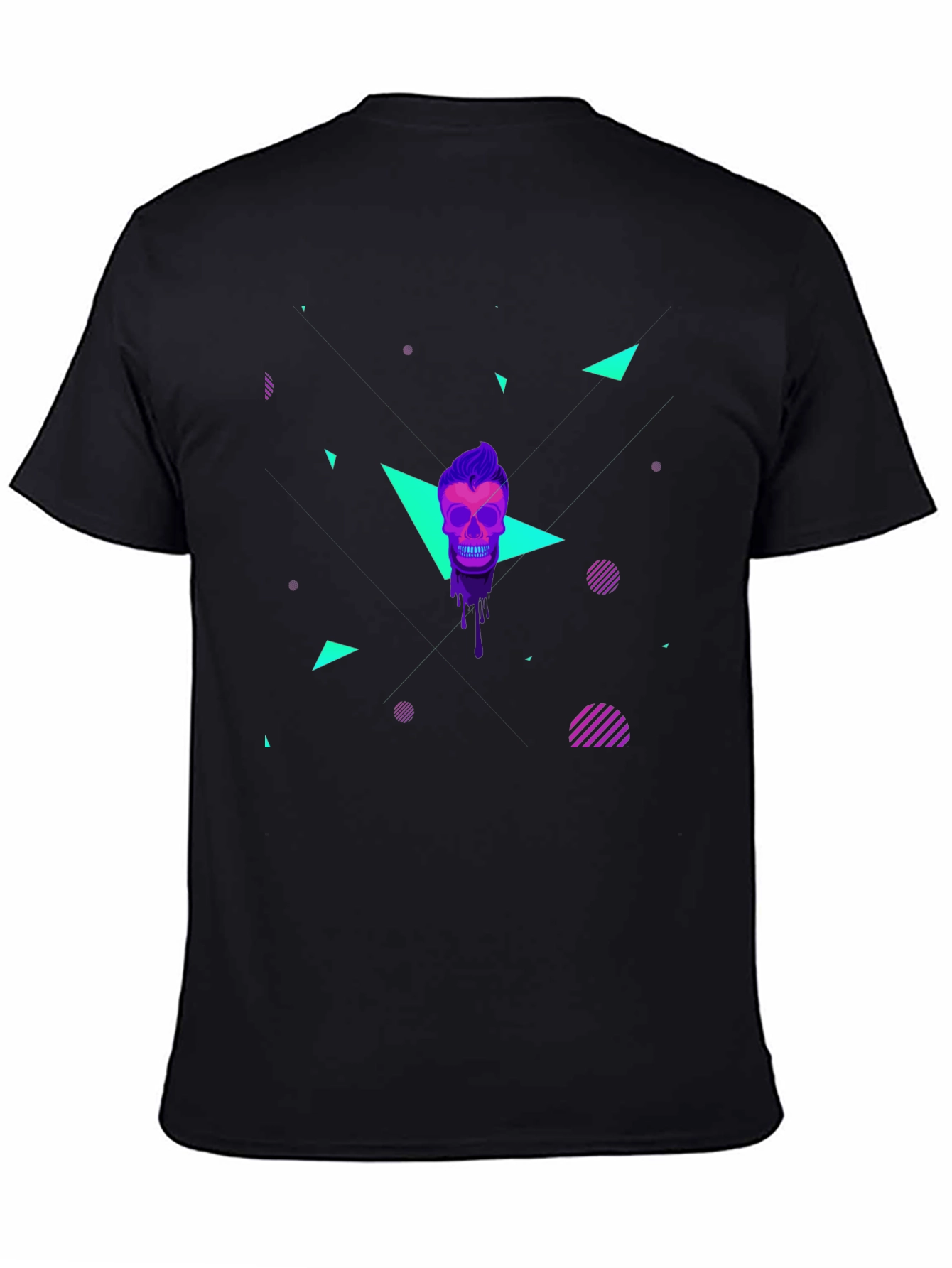 Neon Skull Graphic T-Shirt - Mens Black Tee