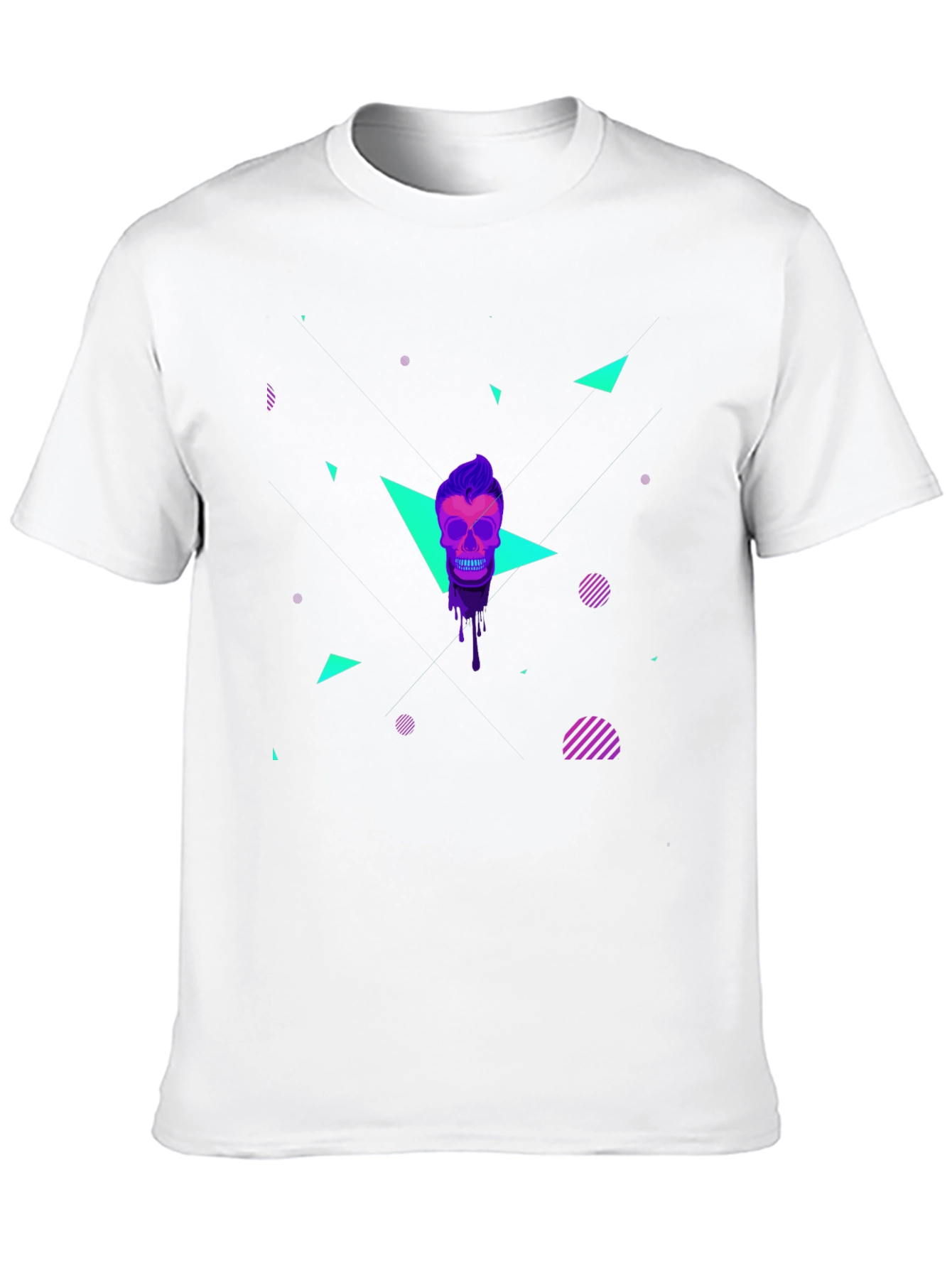 Neon Skull Graphic T-Shirt - Mens Black Tee