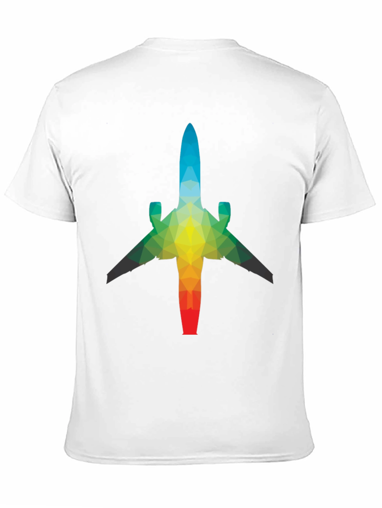 Geometric Airplane Graphic Tee - Black