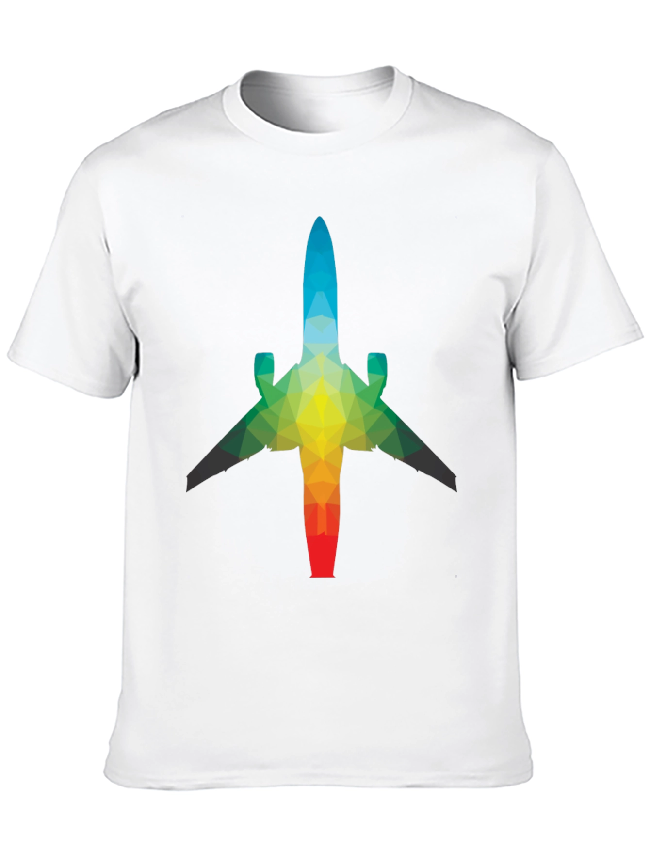 Geometric Airplane Graphic Tee - Black