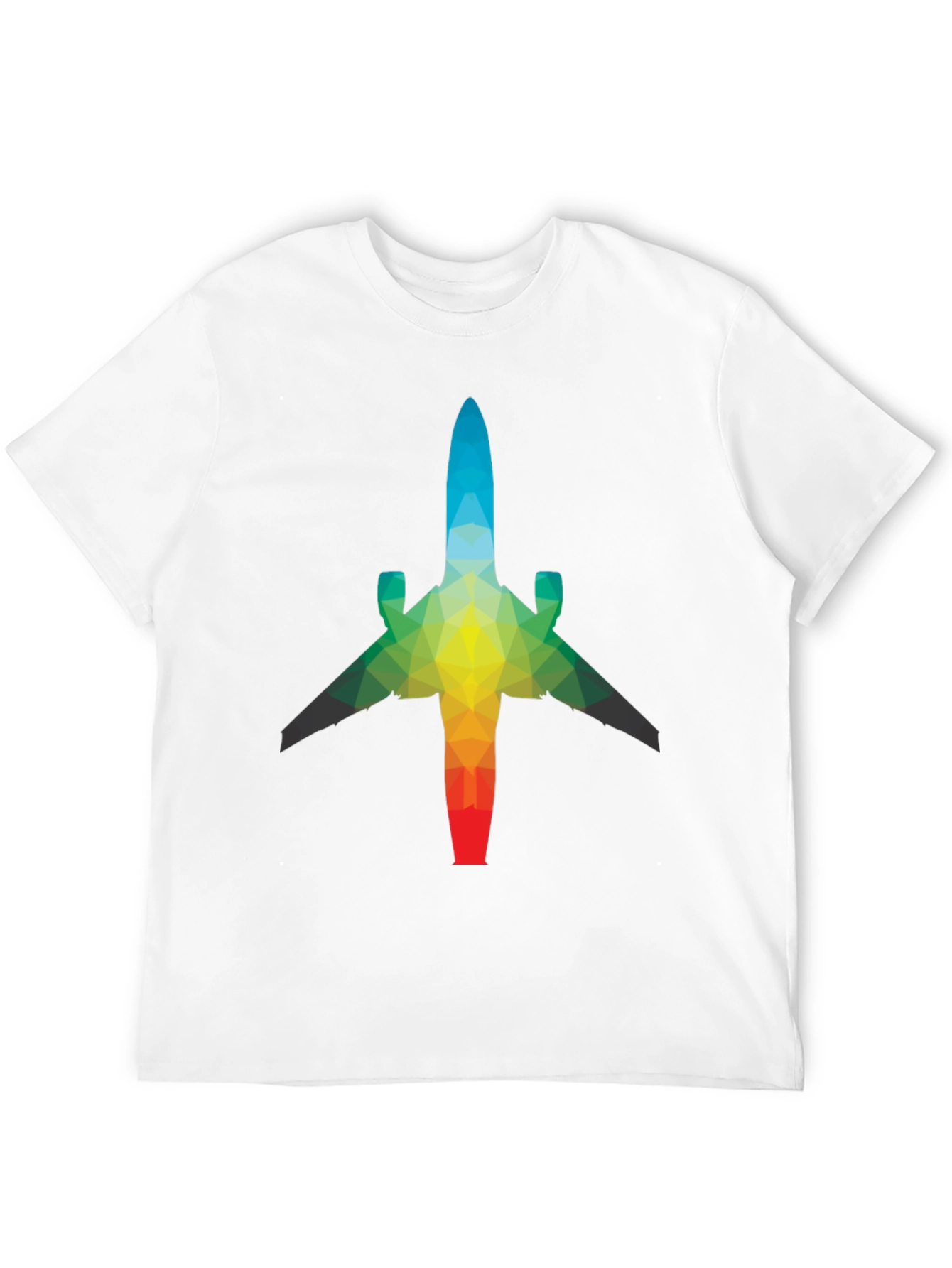 Geometric Airplane Graphic Tee - Black