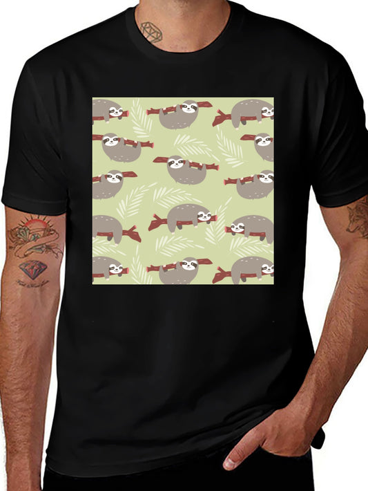 Sloth Pattern Tee - Comfortable Everyday Wear