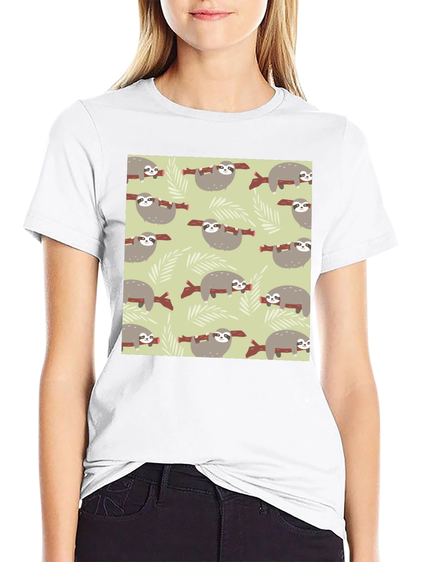 Sloth Pattern Tee - Comfortable Everyday Wear