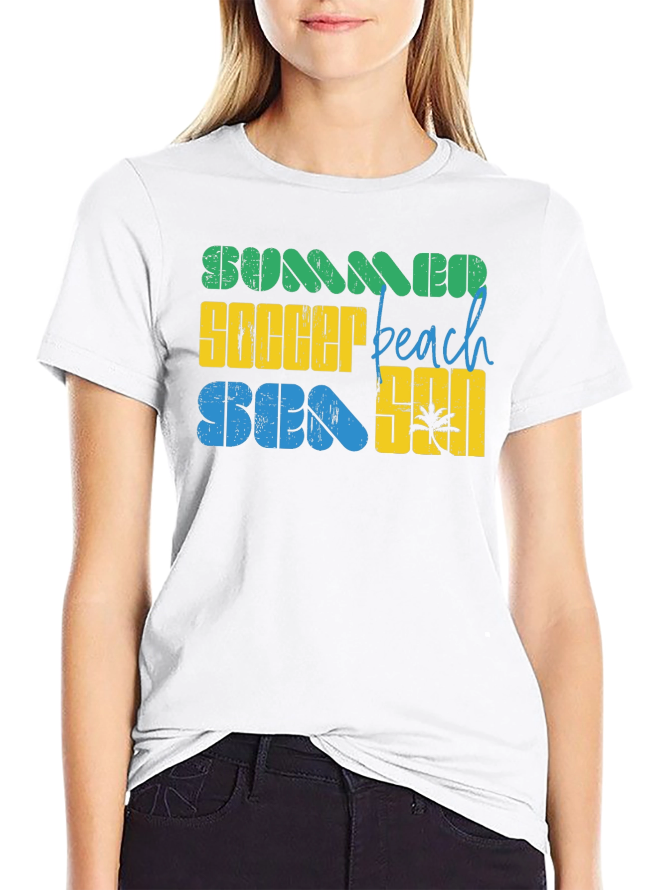 Summer Soccer Beach Season Graphic T-Shirt