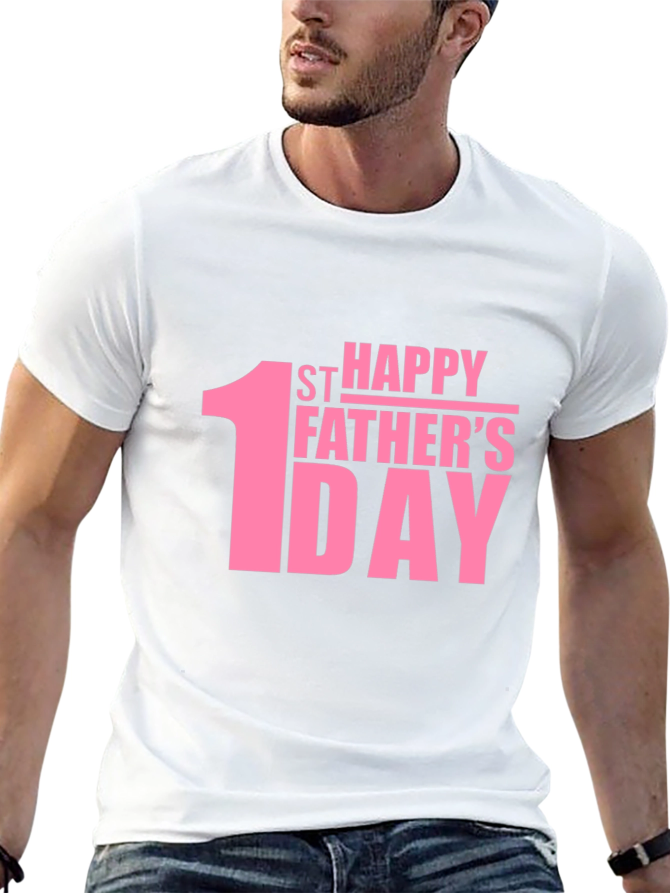 1st Happy Fathers Day Black T-Shirt