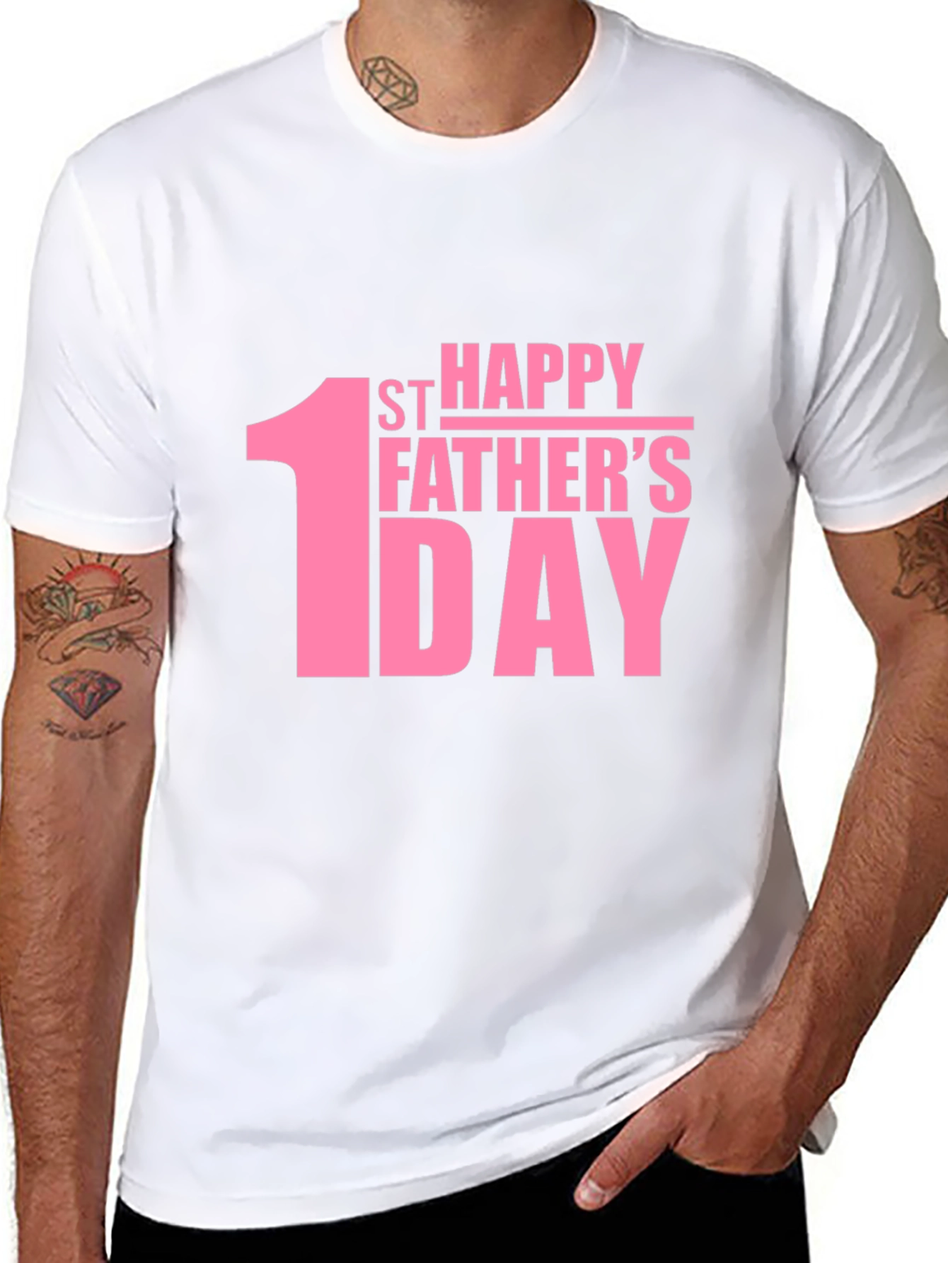 1st Happy Fathers Day Black T-Shirt