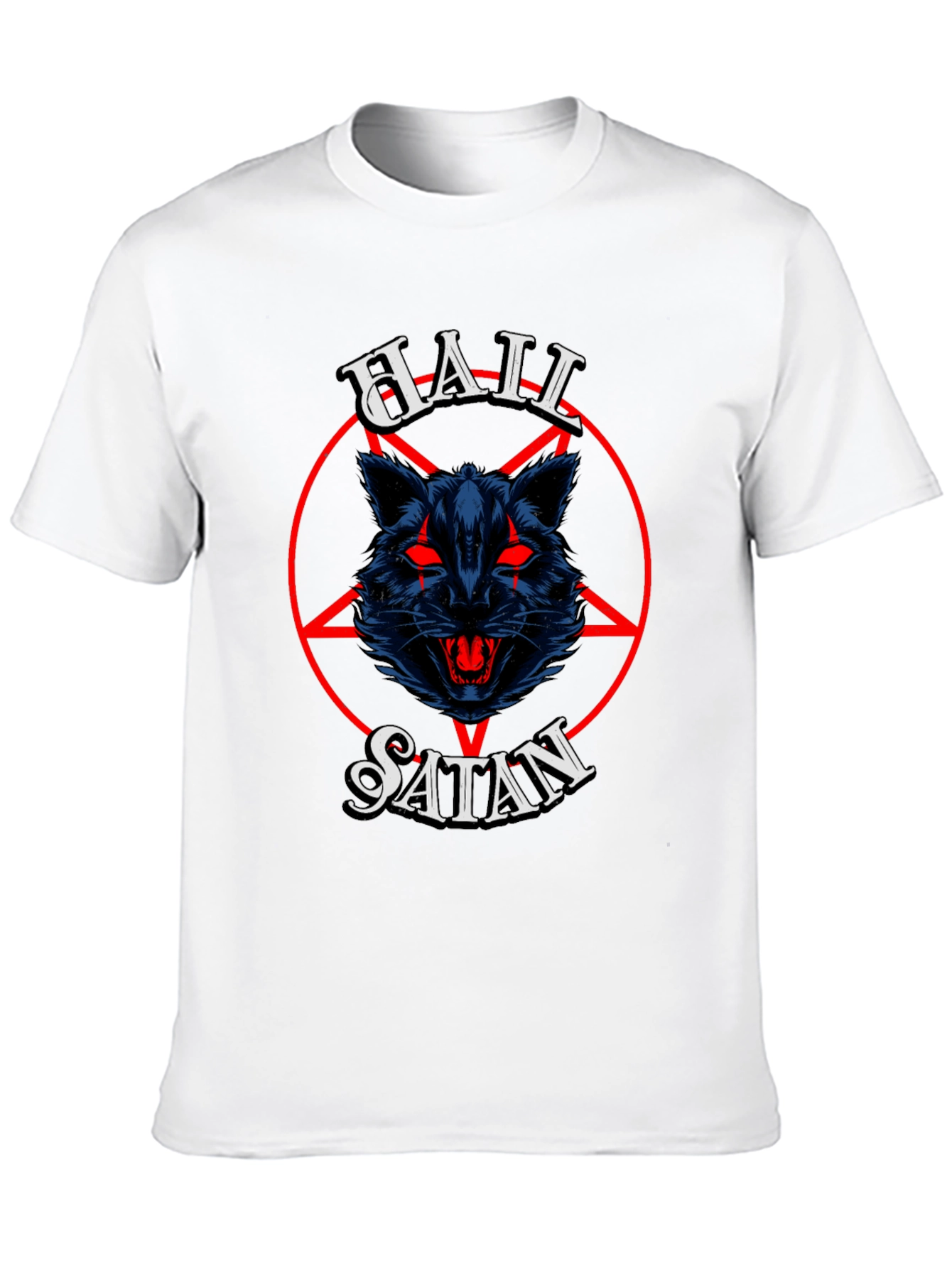 Hail Satan Graphic Tee - Black Cotton T-Shirt