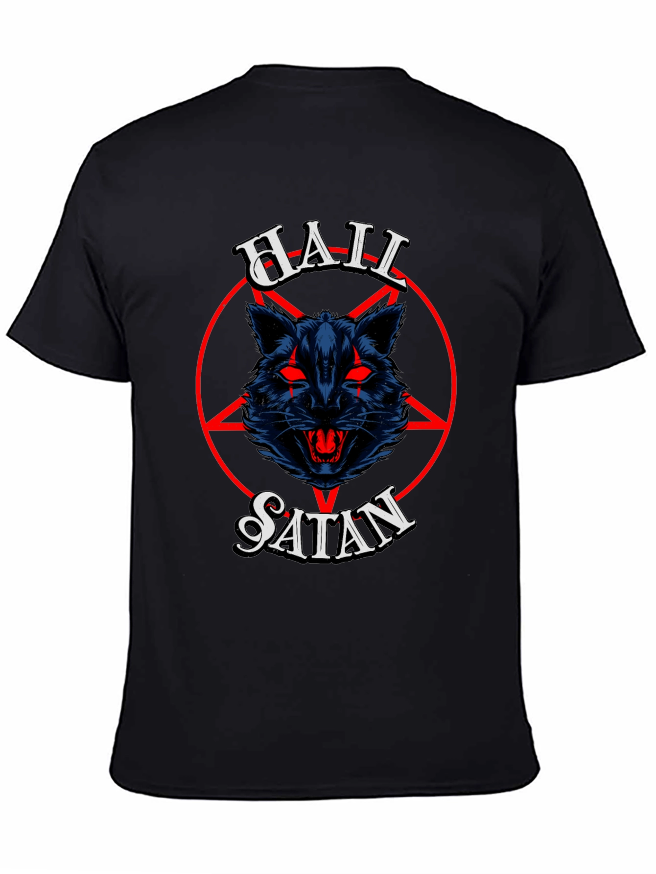 Hail Satan Graphic Tee - Black Cotton T-Shirt