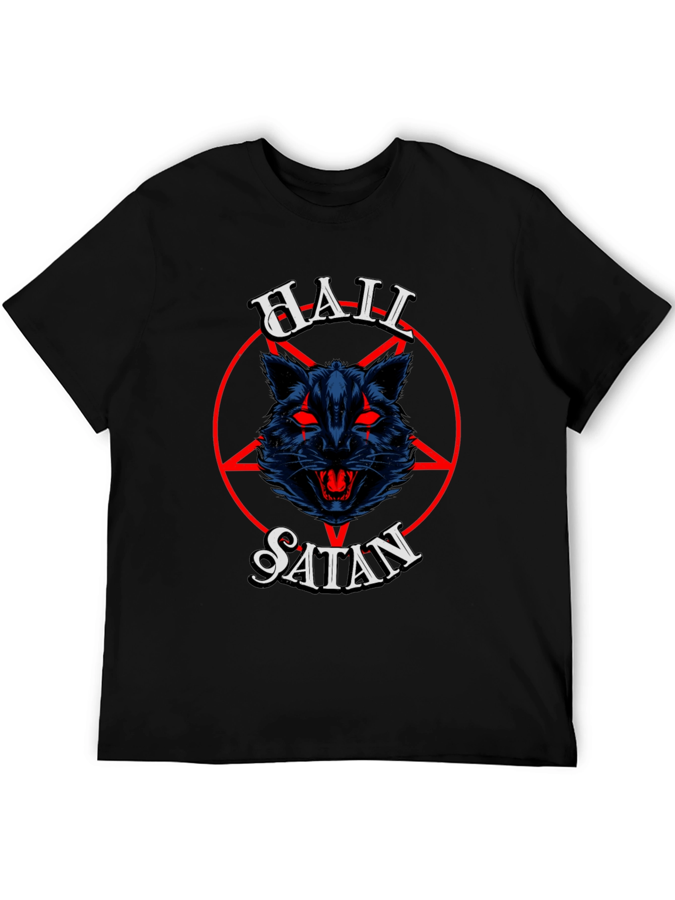 Hail Satan Graphic Tee - Black Cotton T-Shirt