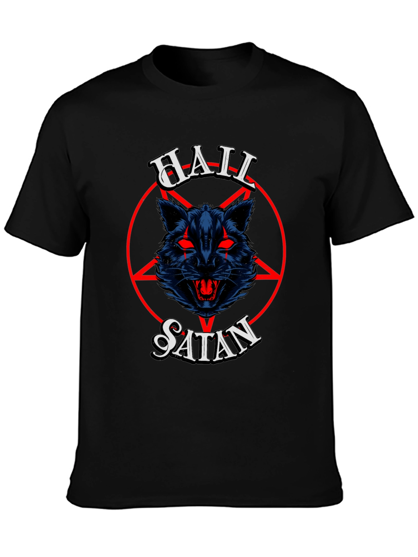 Hail Satan Graphic Tee - Black Cotton T-Shirt