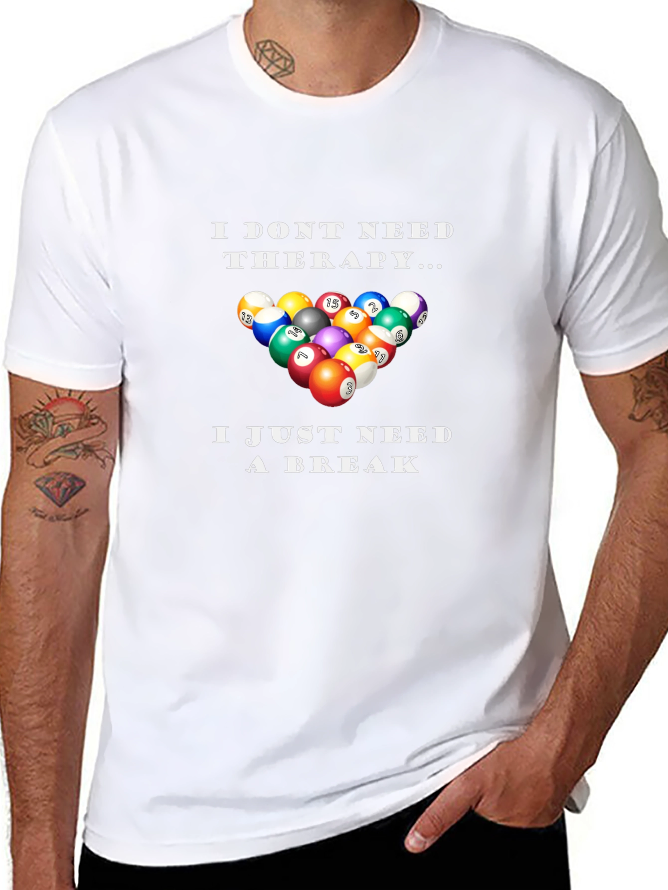 Funny Billiards Therapy T-Shirt: Need A Break