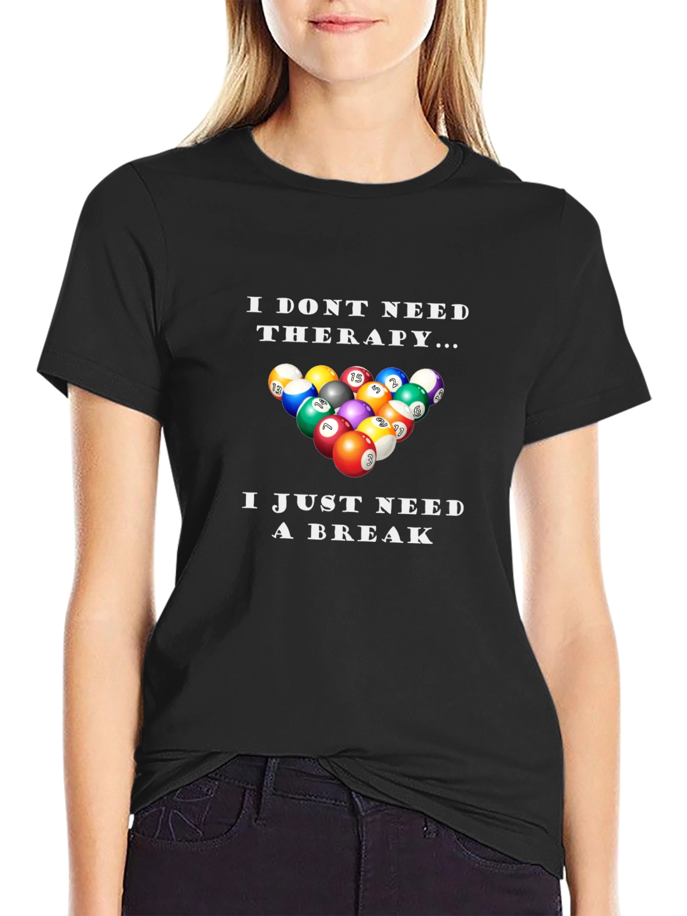 Funny Billiards Therapy T-Shirt: Need A Break
