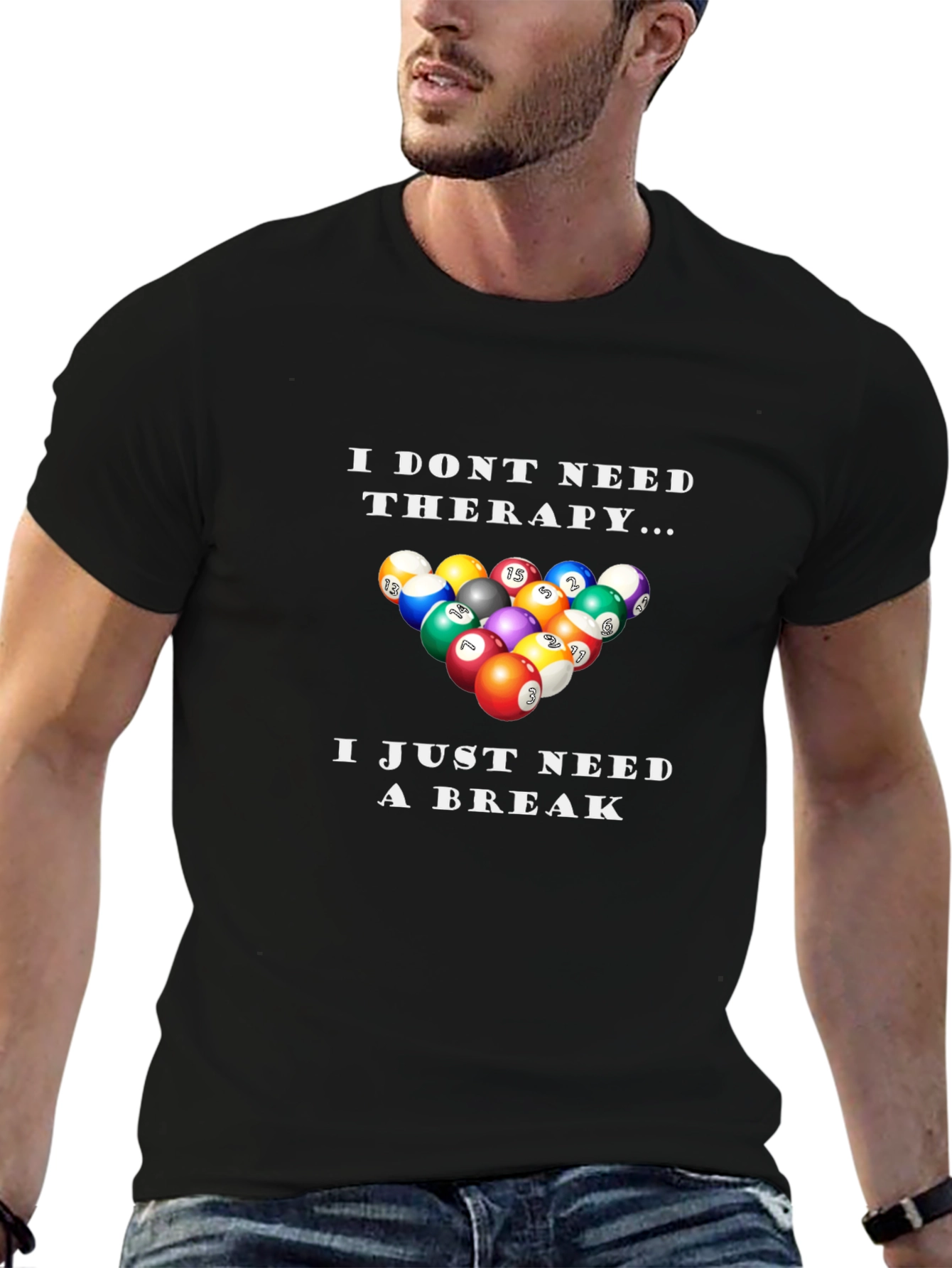 Funny Billiards Therapy T-Shirt: Need A Break