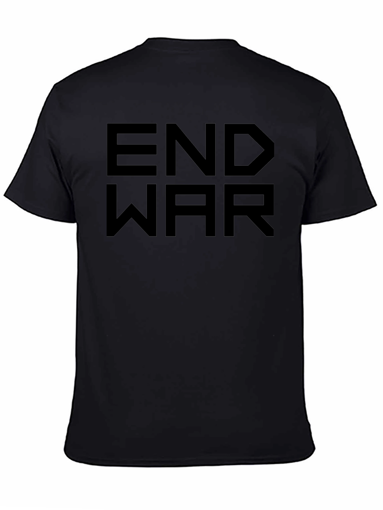 End War Black Graphic Tee - Bold Statement Shirt