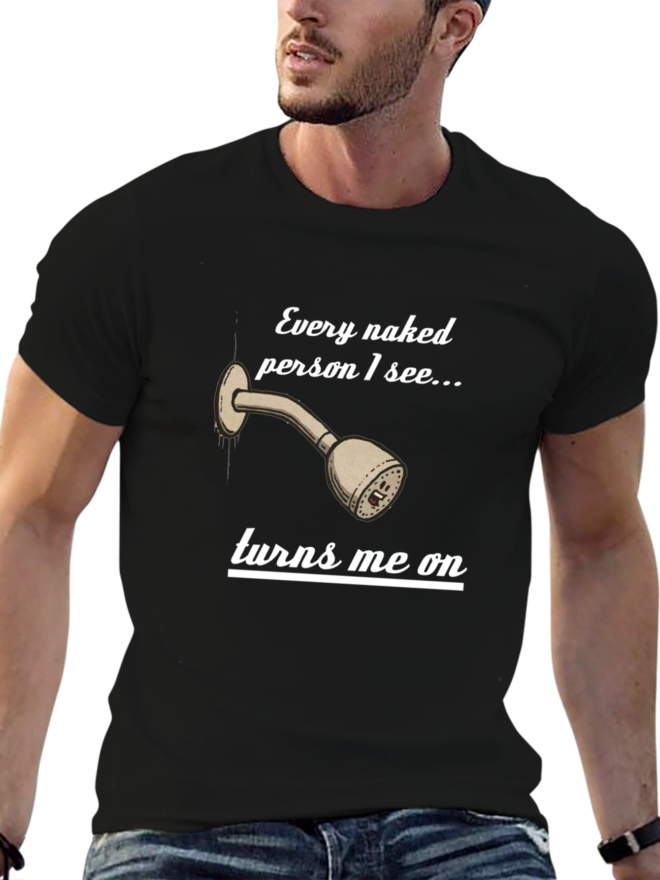 Funny Naked Shower T-Shirt