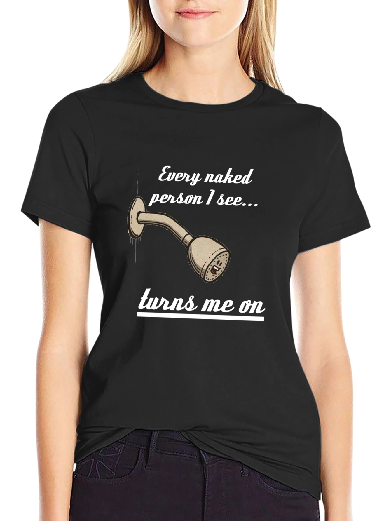 Funny Naked Shower T-Shirt