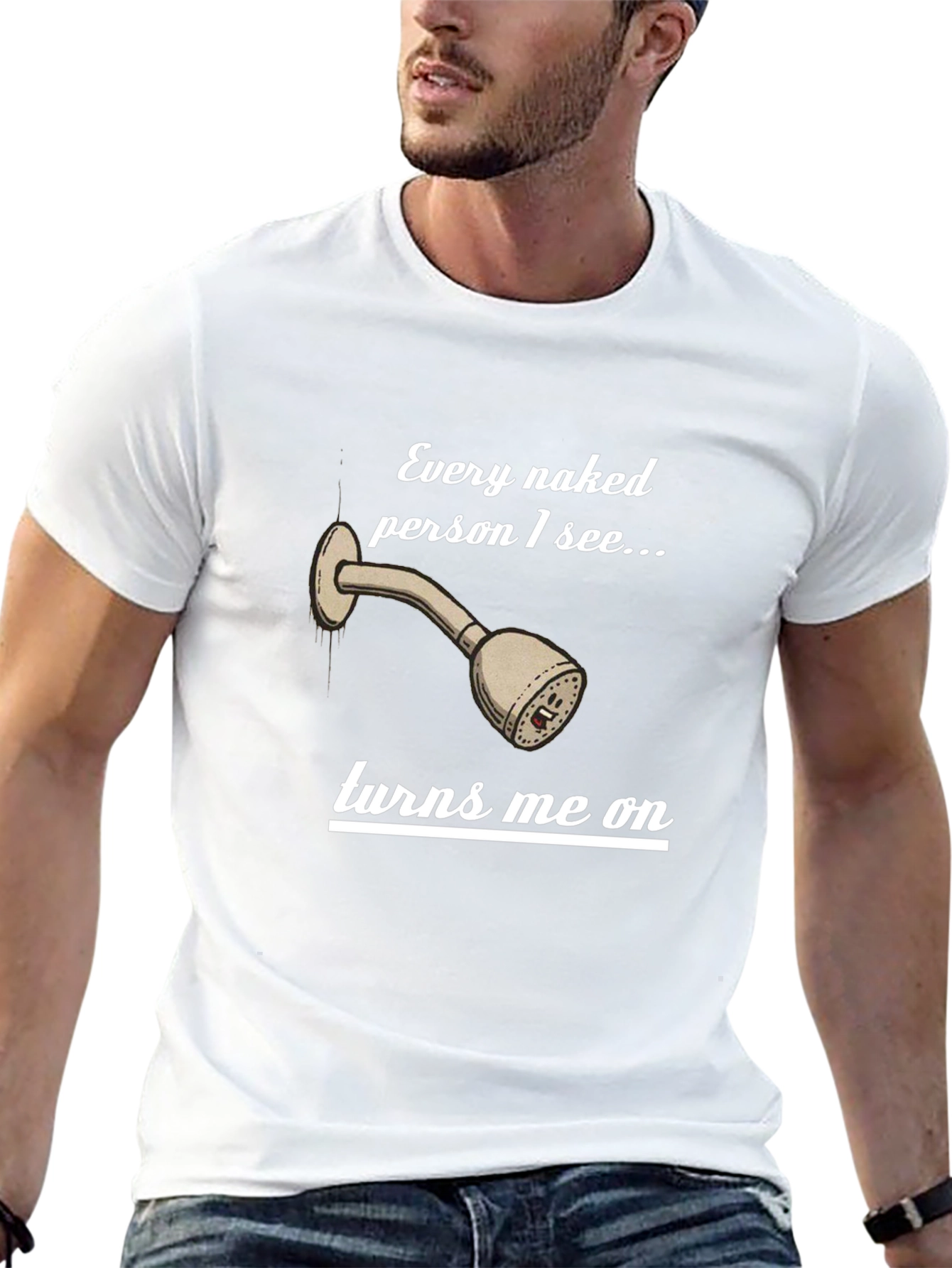 Funny Naked Shower T-Shirt