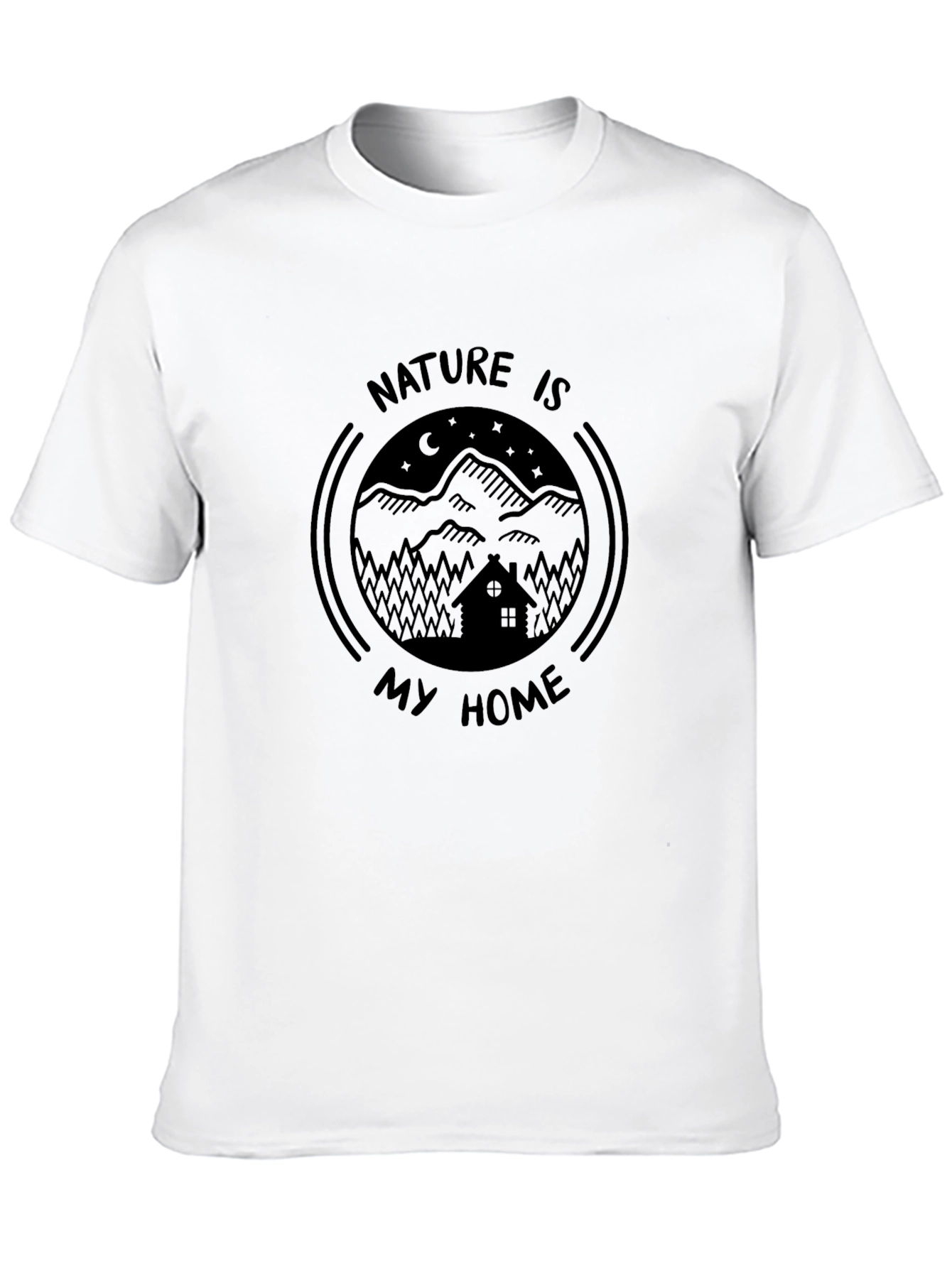 Nature is My Home Graphic Tee - Black