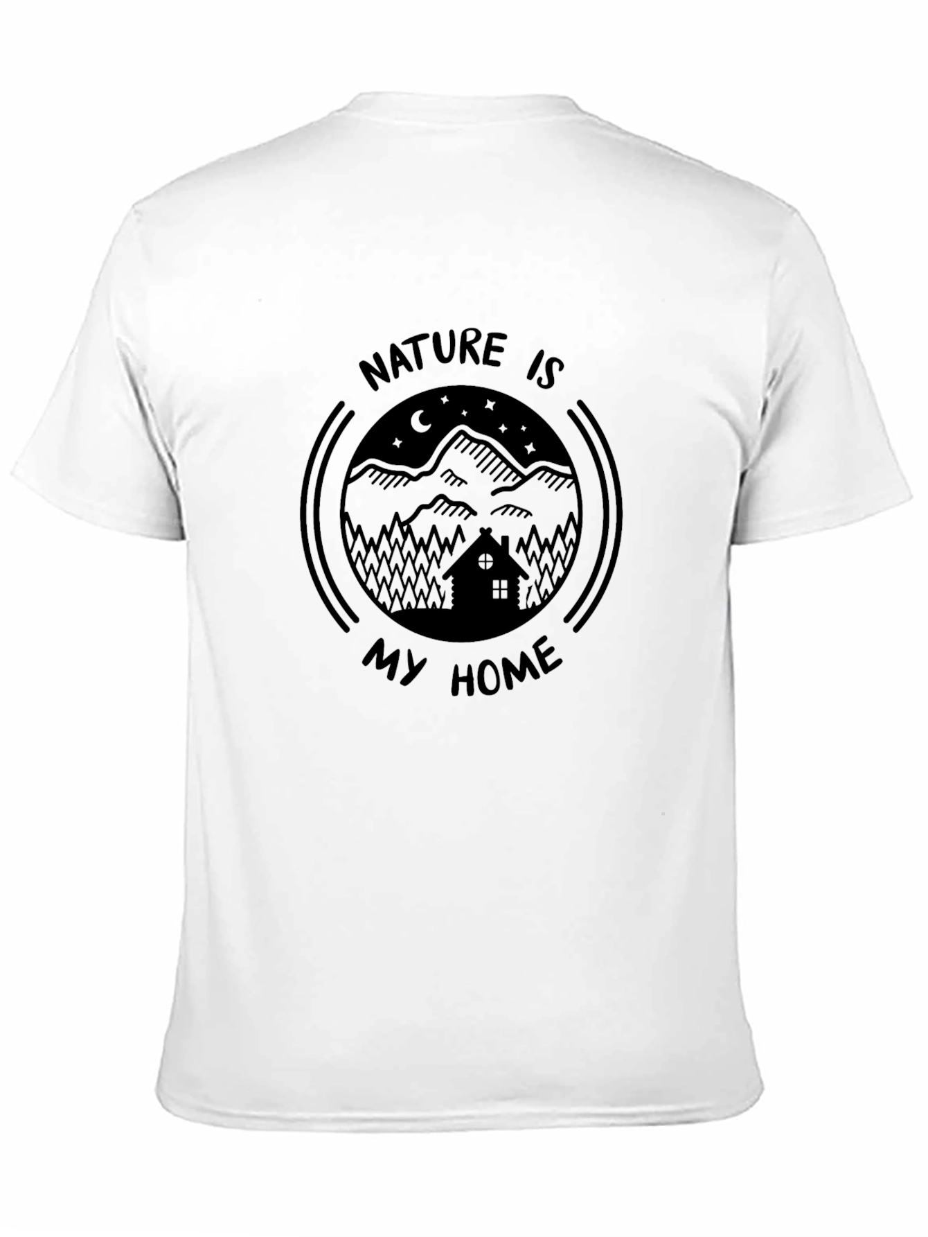 Nature is My Home Graphic Tee - Black