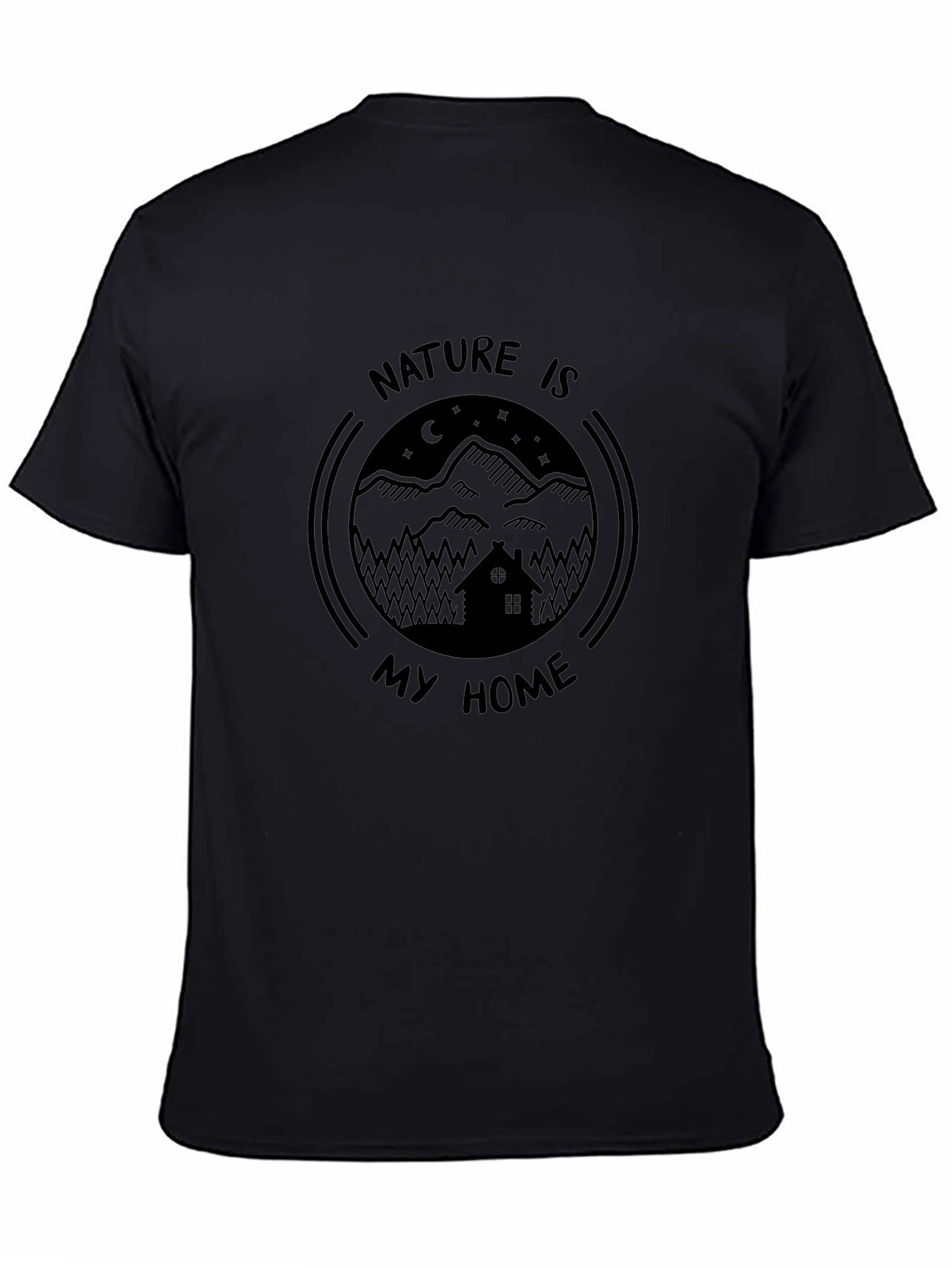 Nature is My Home Graphic Tee - Black