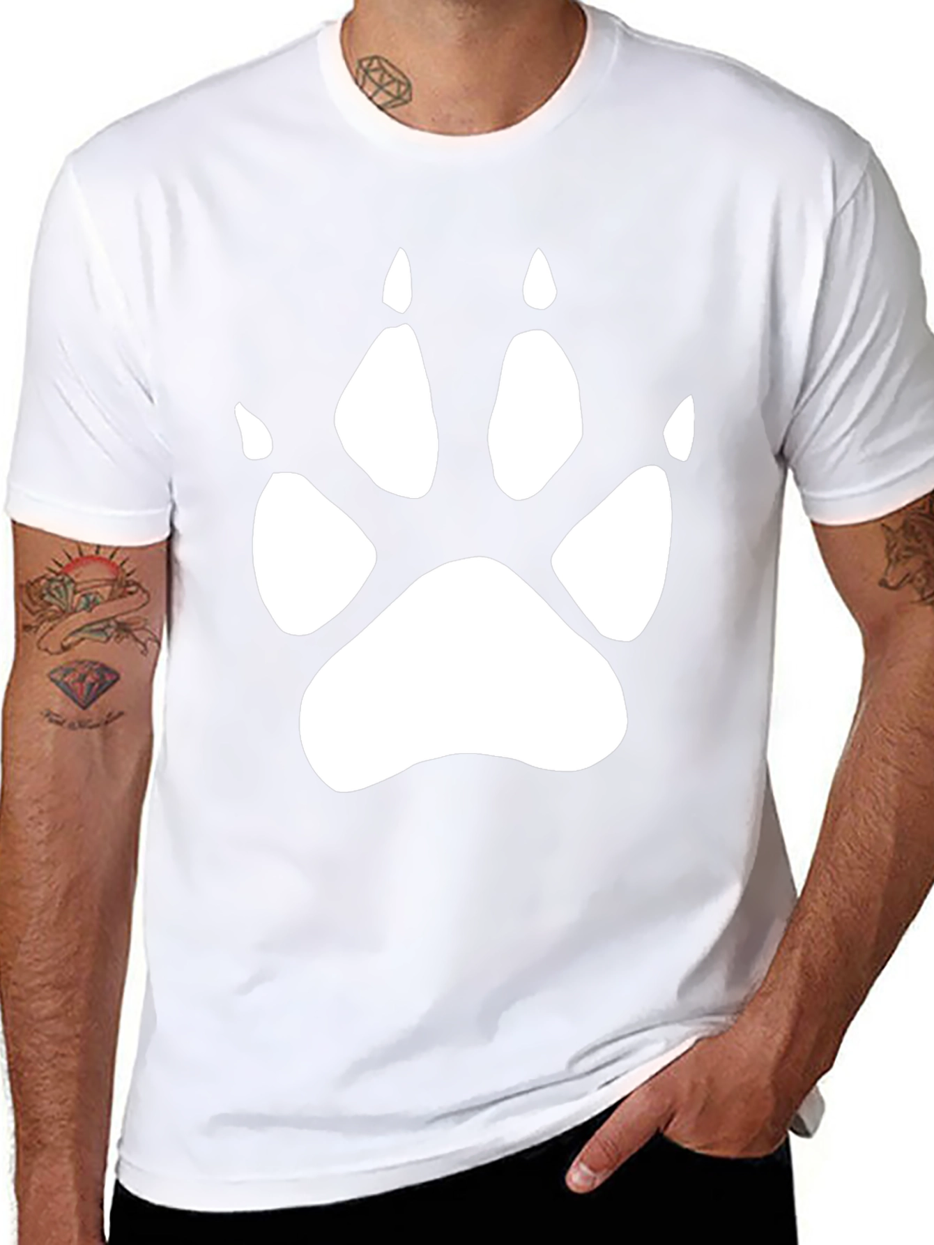 Paw Print Graphic Black T-Shirt