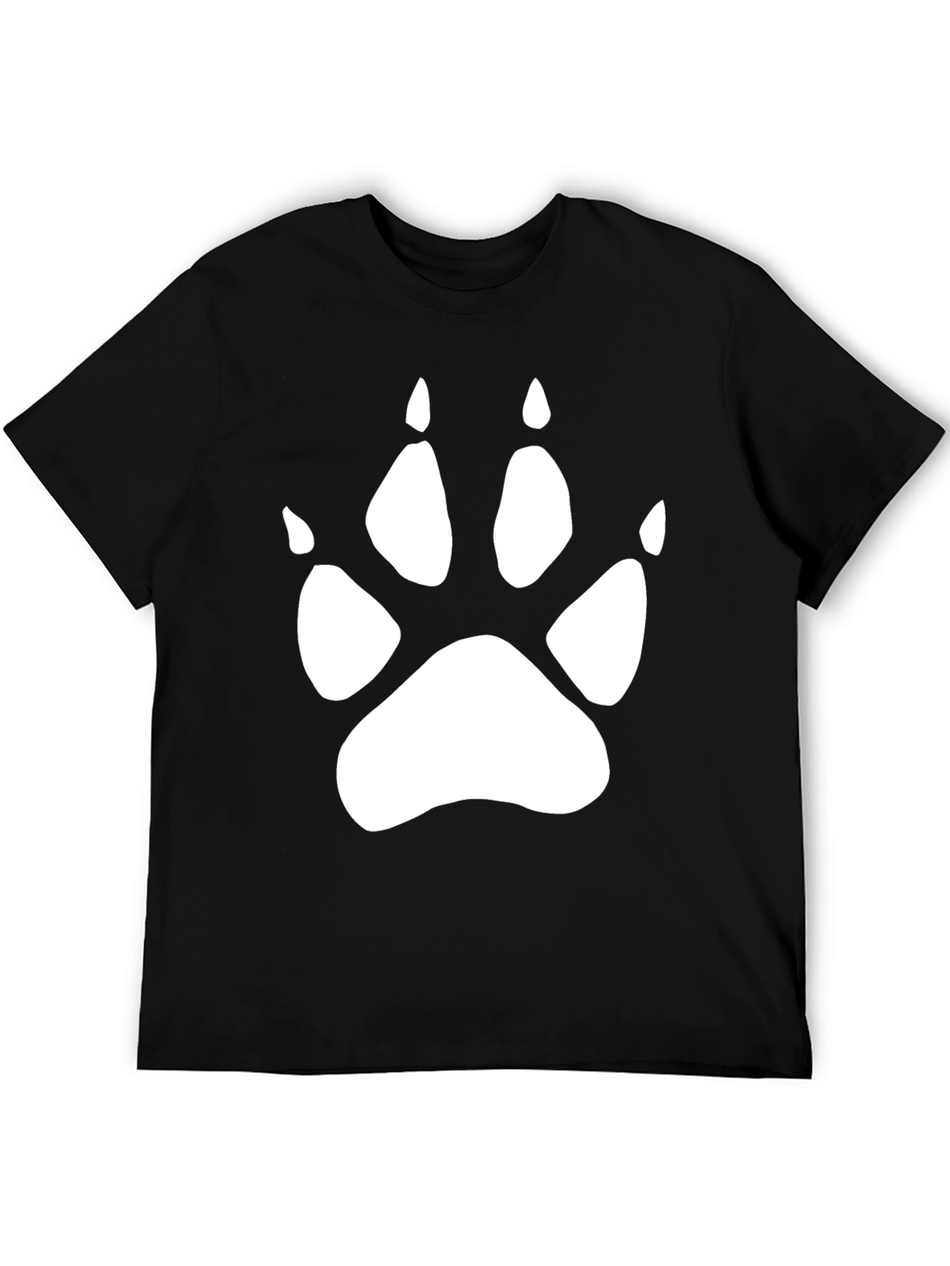 Paw Print Graphic Black T-Shirt
