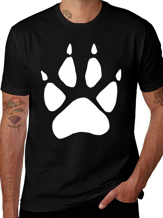 Paw Print Graphic Black T-Shirt