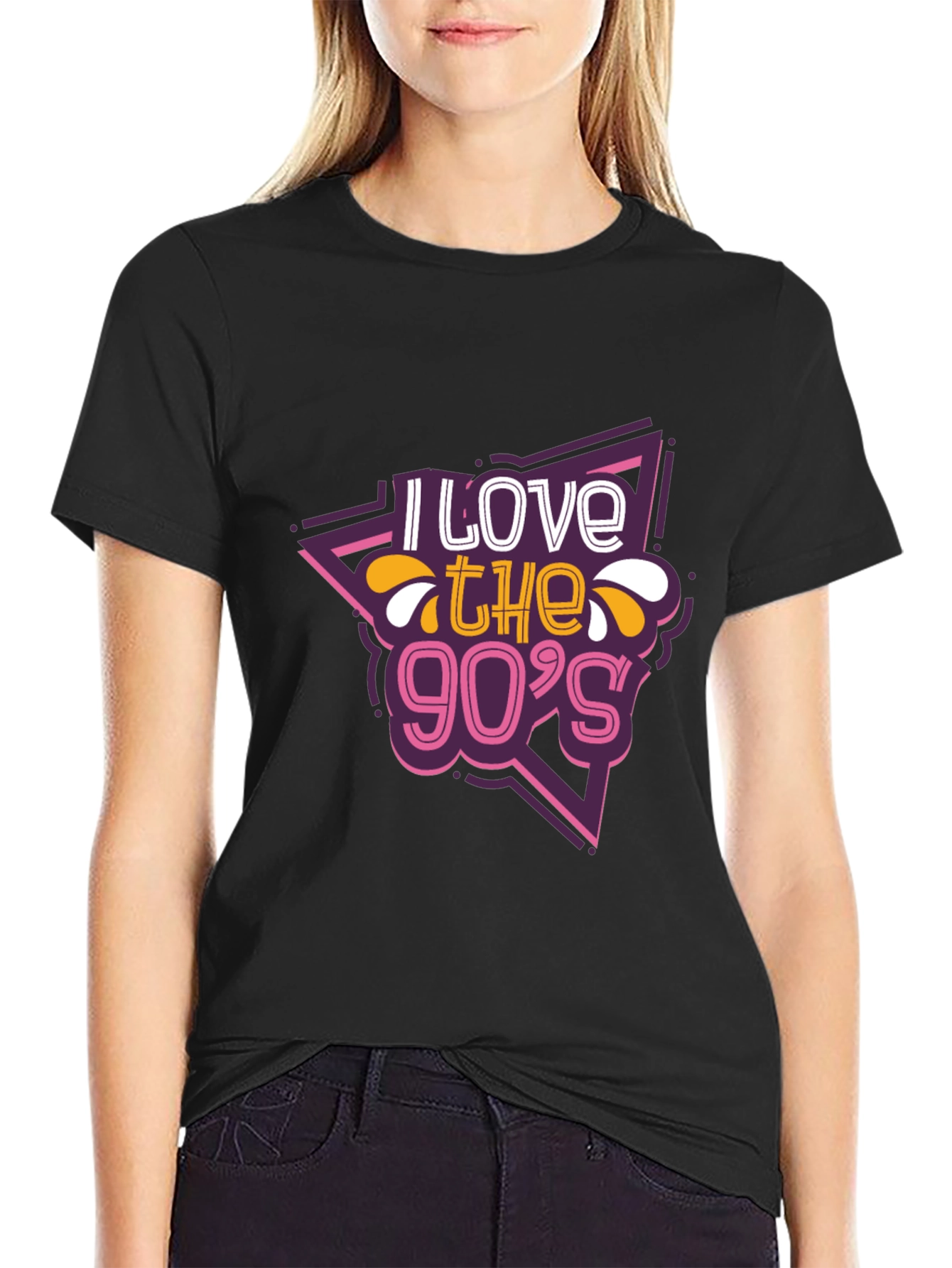 I Love the 90s Retro Graphic Tee - Black