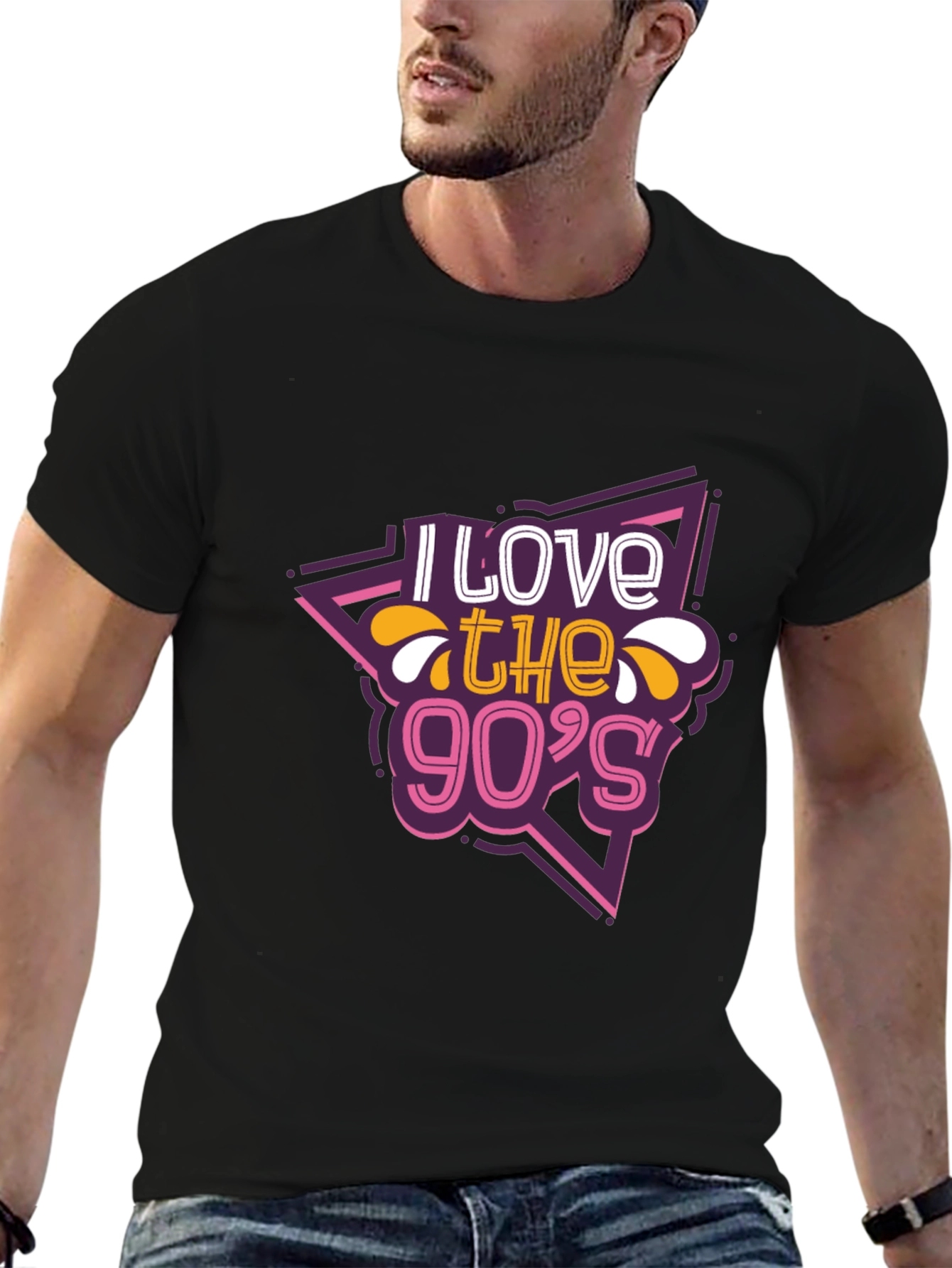 I Love the 90s Retro Graphic Tee - Black