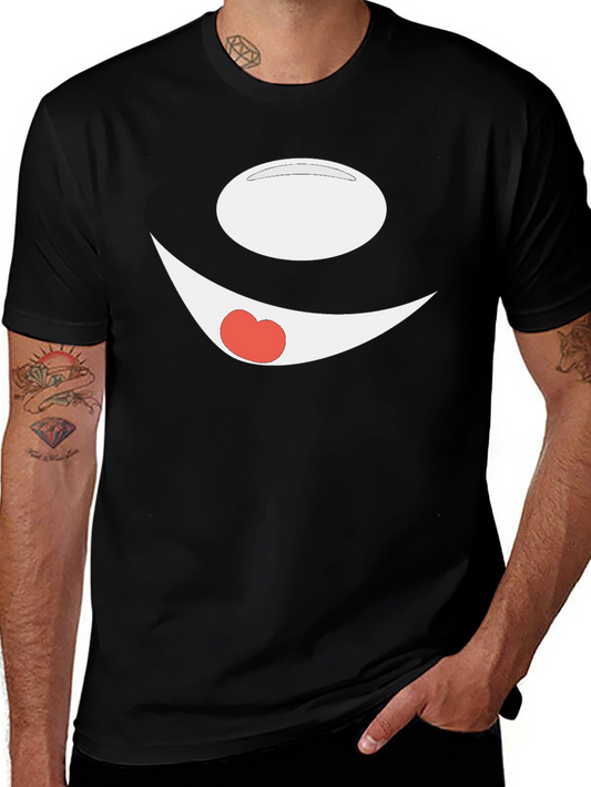 Funny Cartoon Face Black T-Shirt