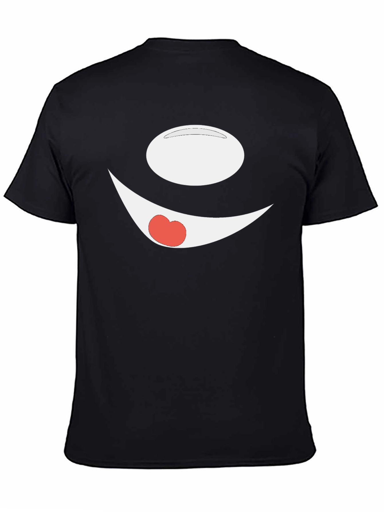 Funny Cartoon Face Black T-Shirt