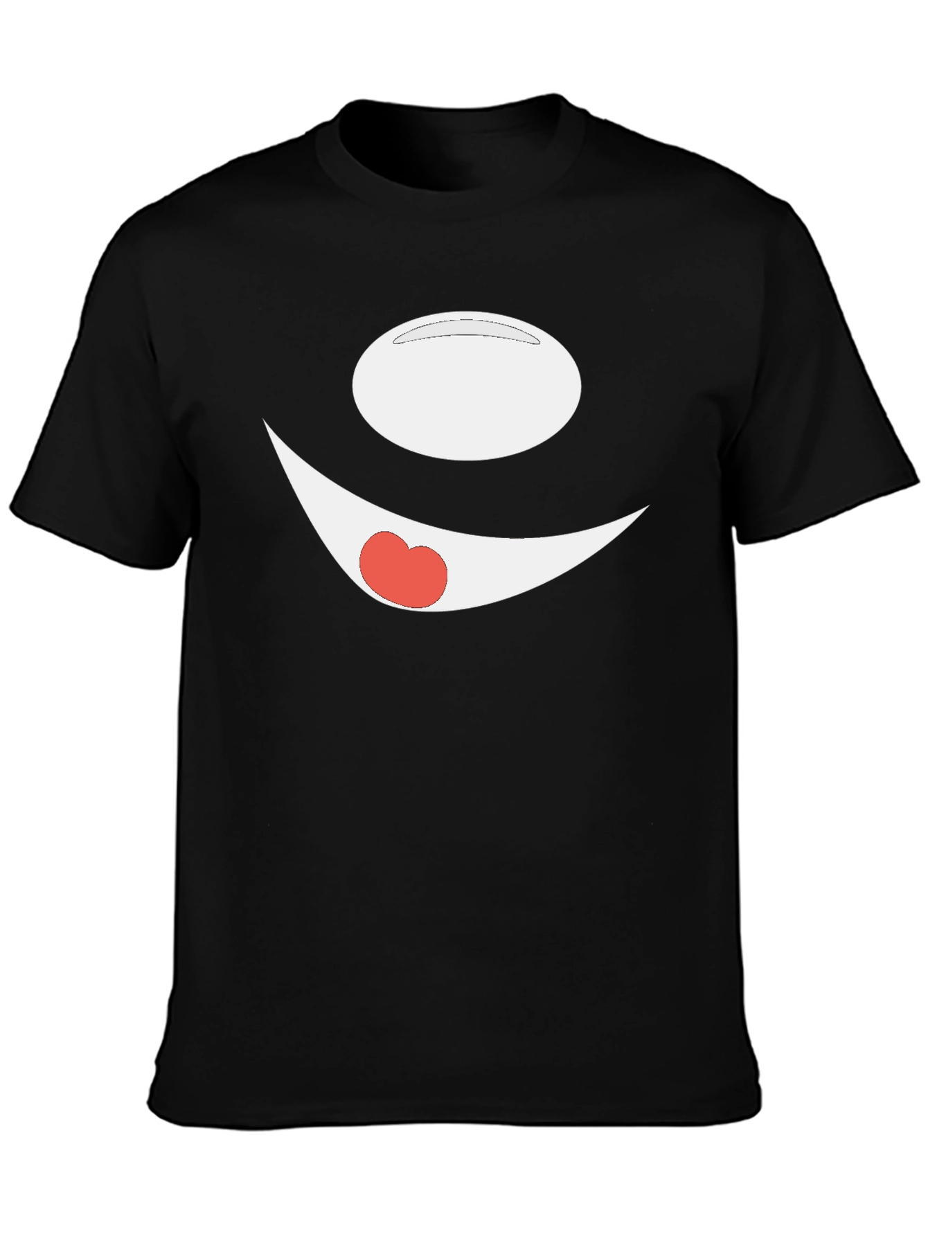 Funny Cartoon Face Black T-Shirt