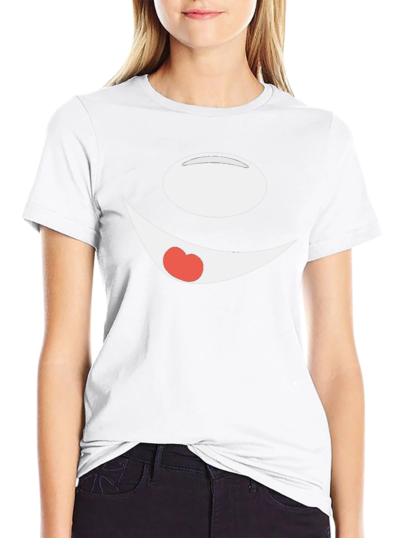 Funny Cartoon Face Black T-Shirt