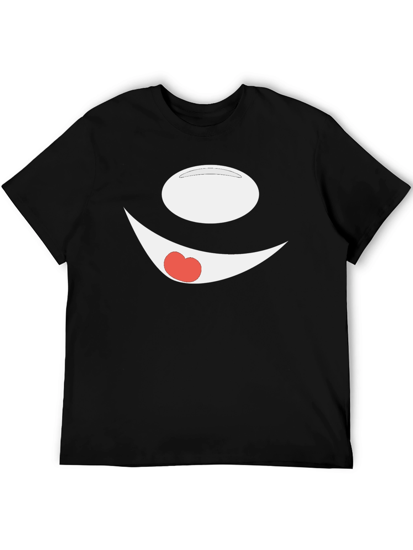Funny Cartoon Face Black T-Shirt