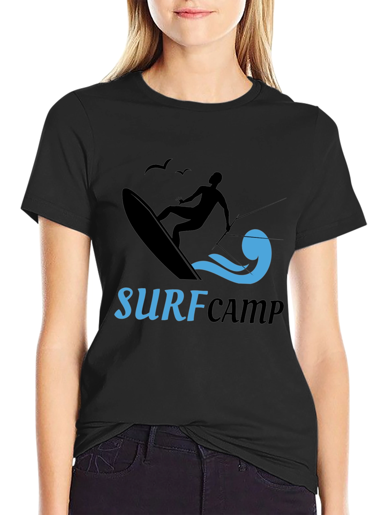 Surf Camp Black Graphic Tee