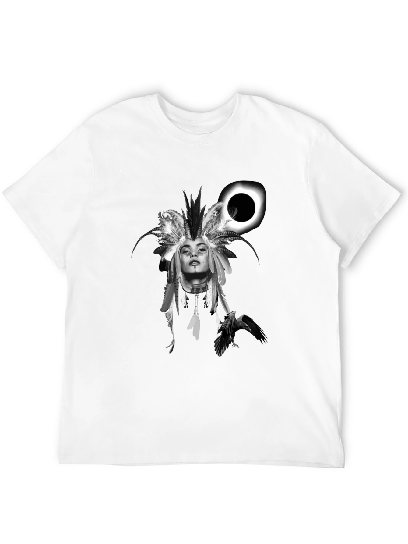 Raven Woman T-Shirt: Black Stylish Graphic Tee