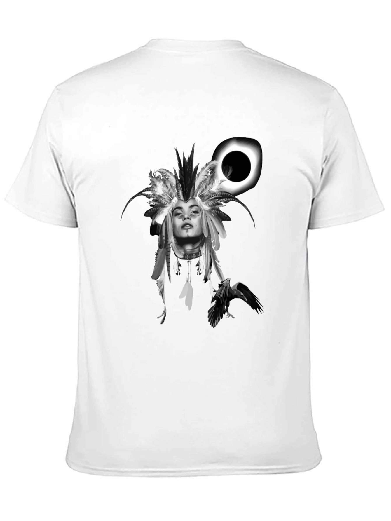 Raven Woman T-Shirt: Black Stylish Graphic Tee