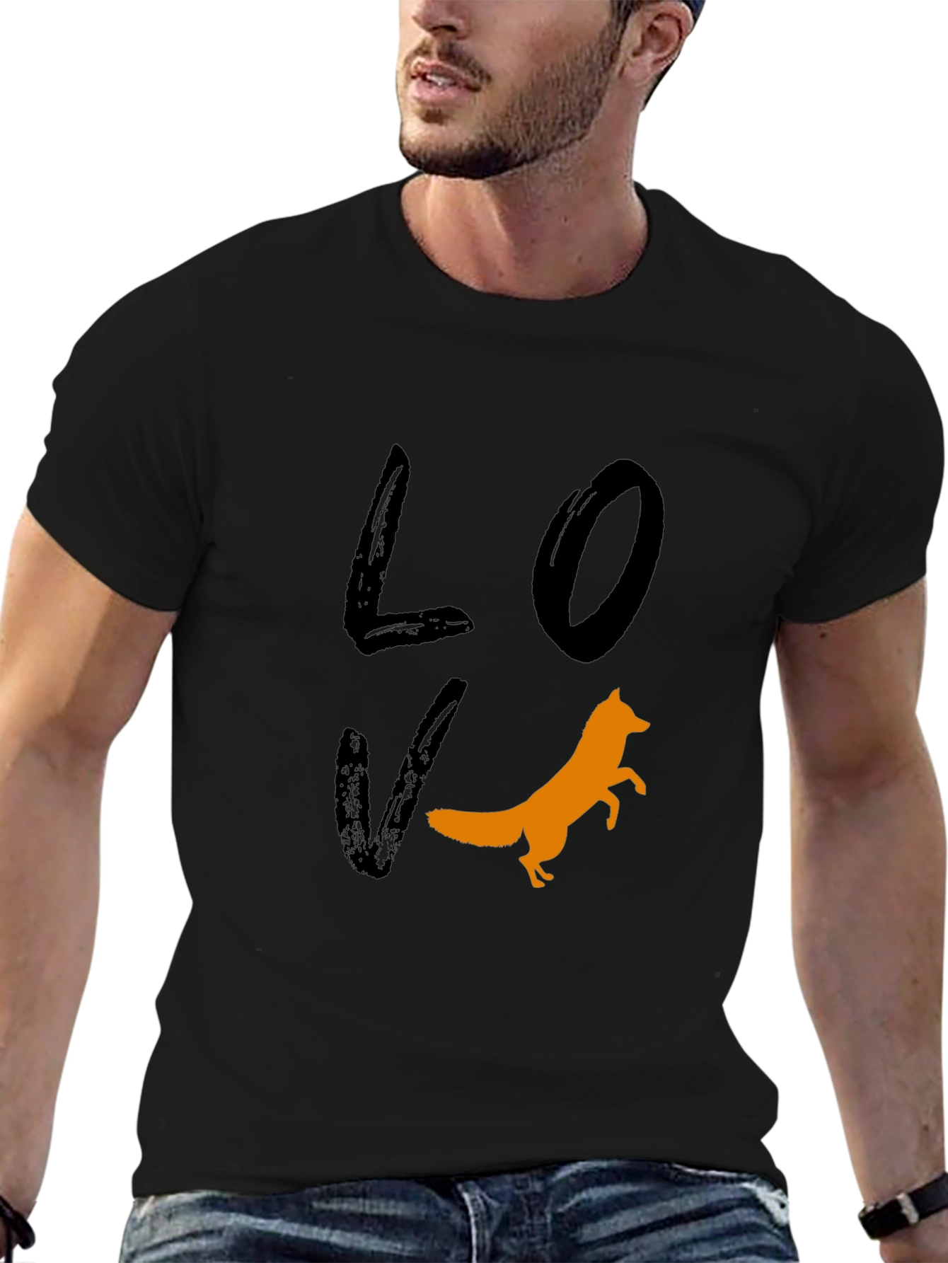 Love Fox Graphic Print T-Shirt - Mens