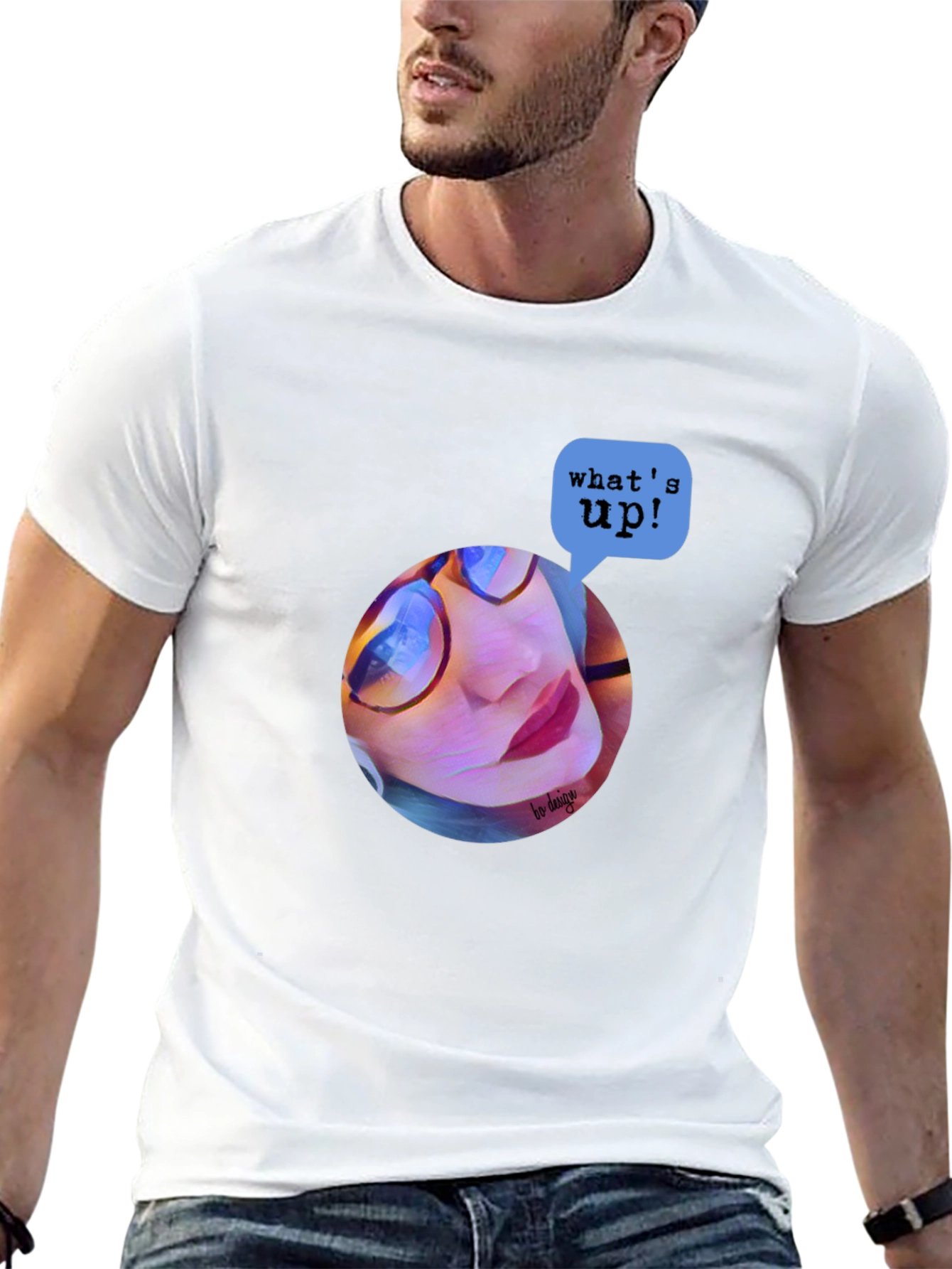 Trendy Graphic Print T-Shirt - Whats Up? Design