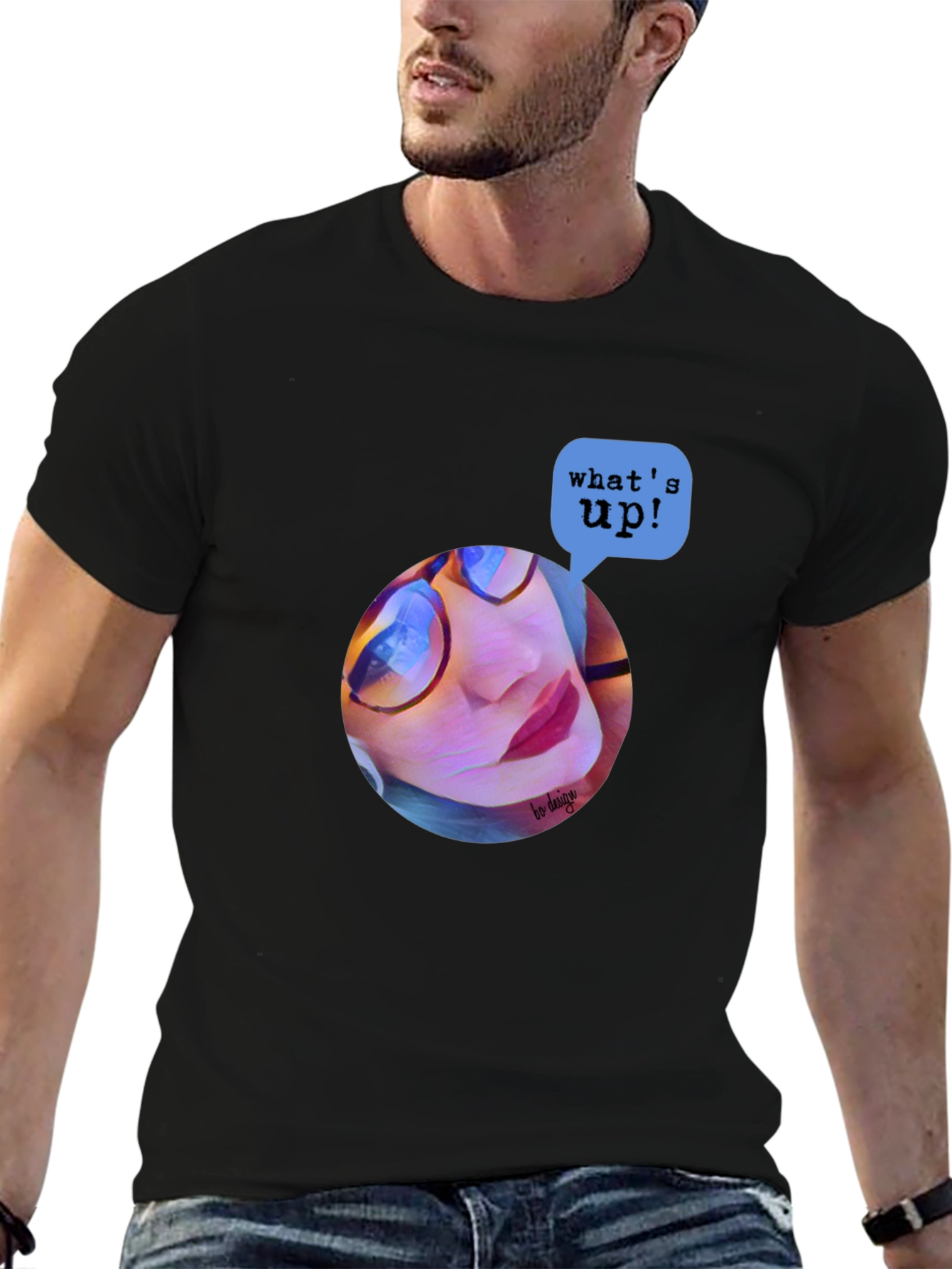 Trendy Graphic Print T-Shirt - Whats Up? Design