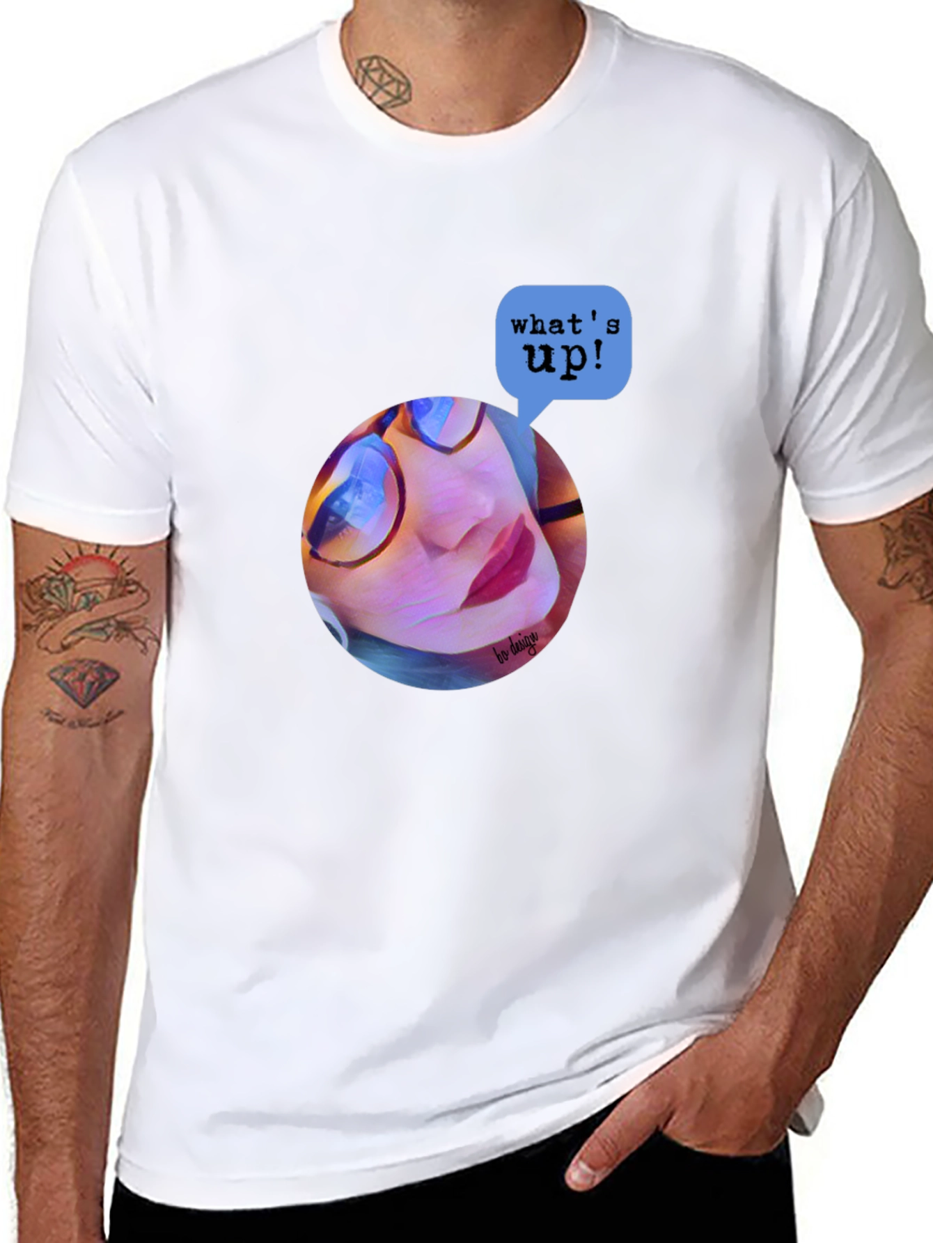 Trendy Graphic Print T-Shirt - Whats Up? Design