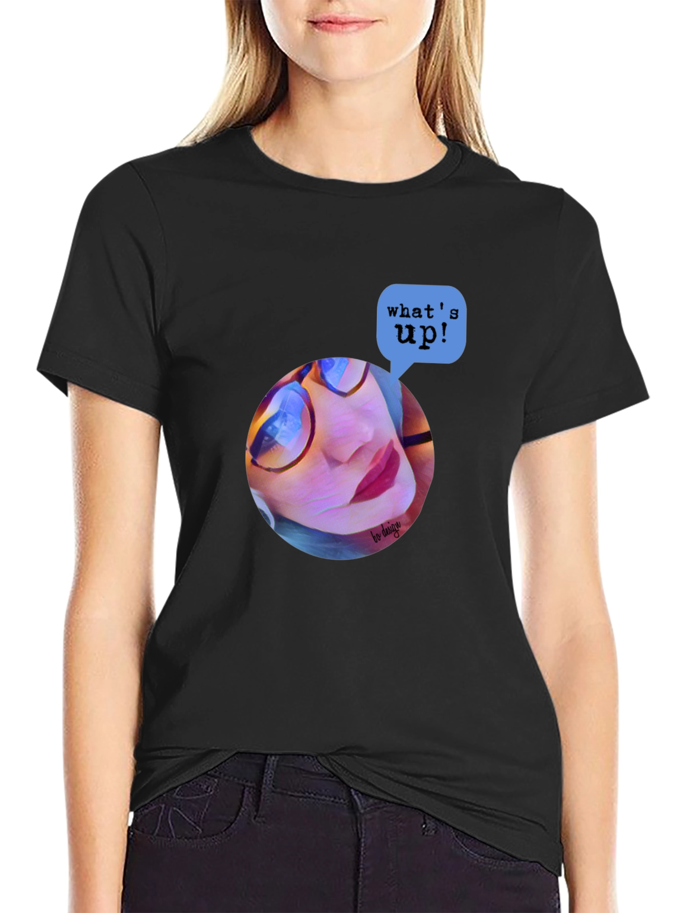 Trendy Graphic Print T-Shirt - Whats Up? Design