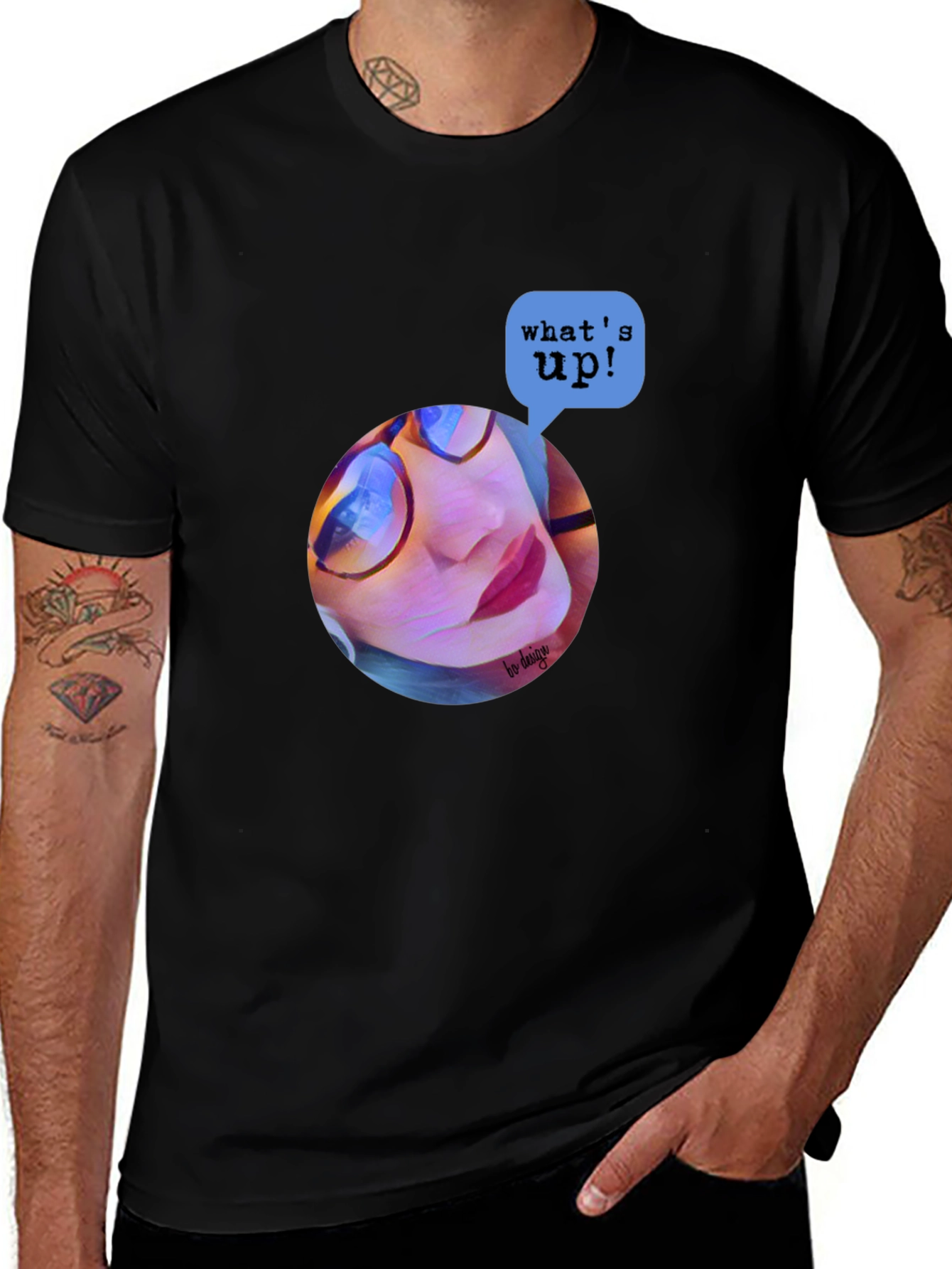 Trendy Graphic Print T-Shirt - Whats Up? Design