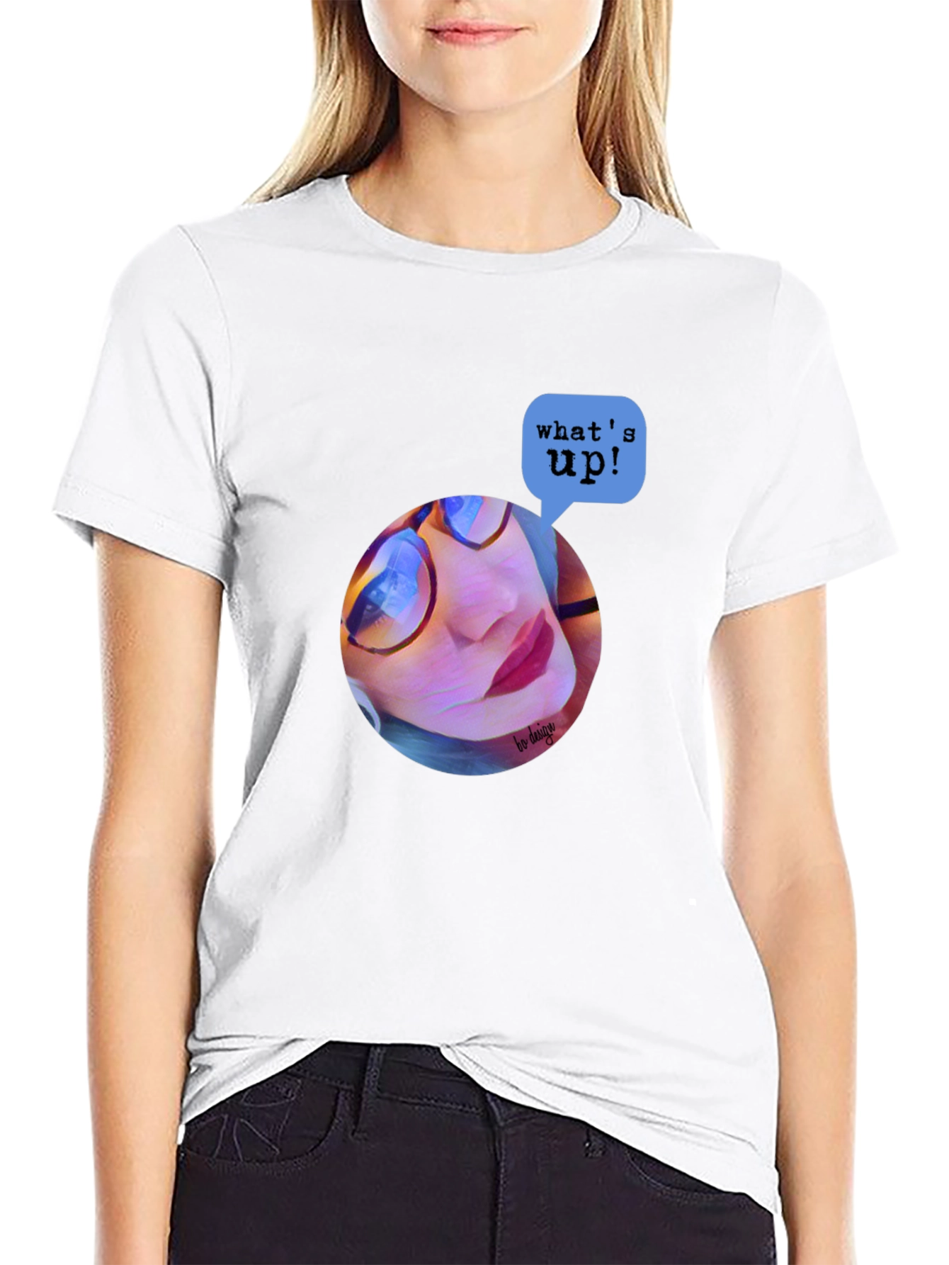 Trendy Graphic Print T-Shirt - Whats Up? Design