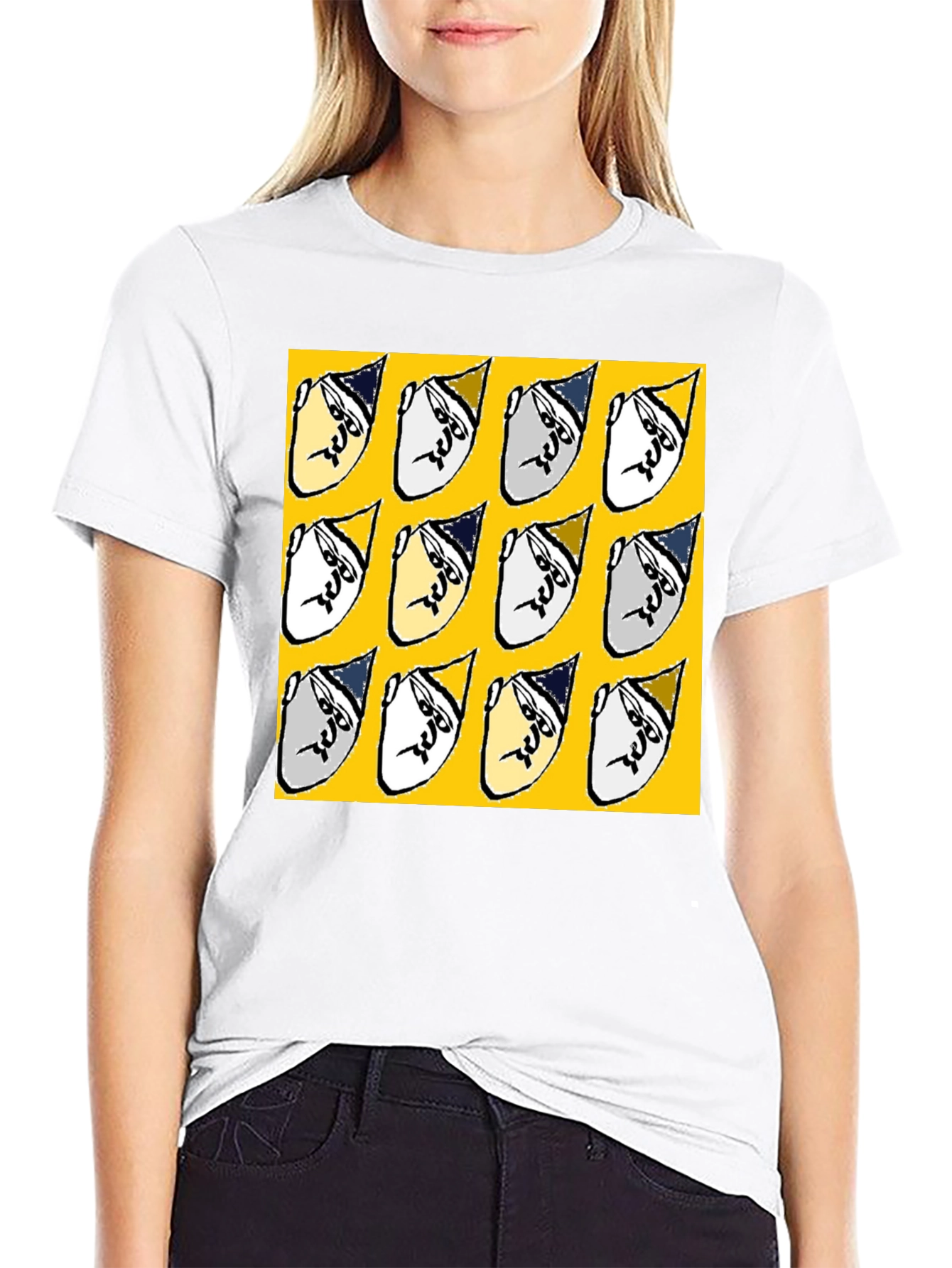 Funky Patterned Graphic Print Crew Neck T-Shirt