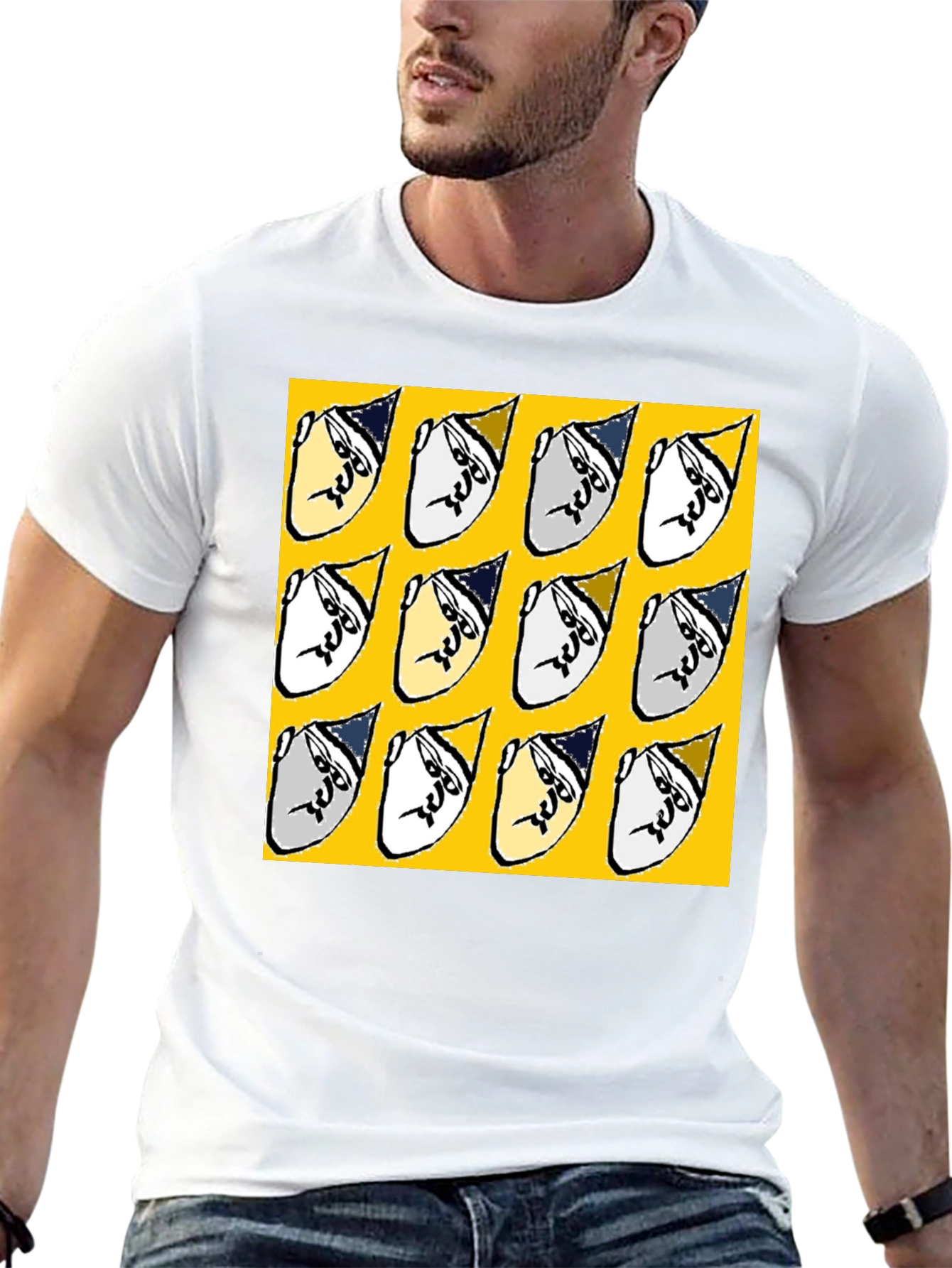 Funky Patterned Graphic Print Crew Neck T-Shirt