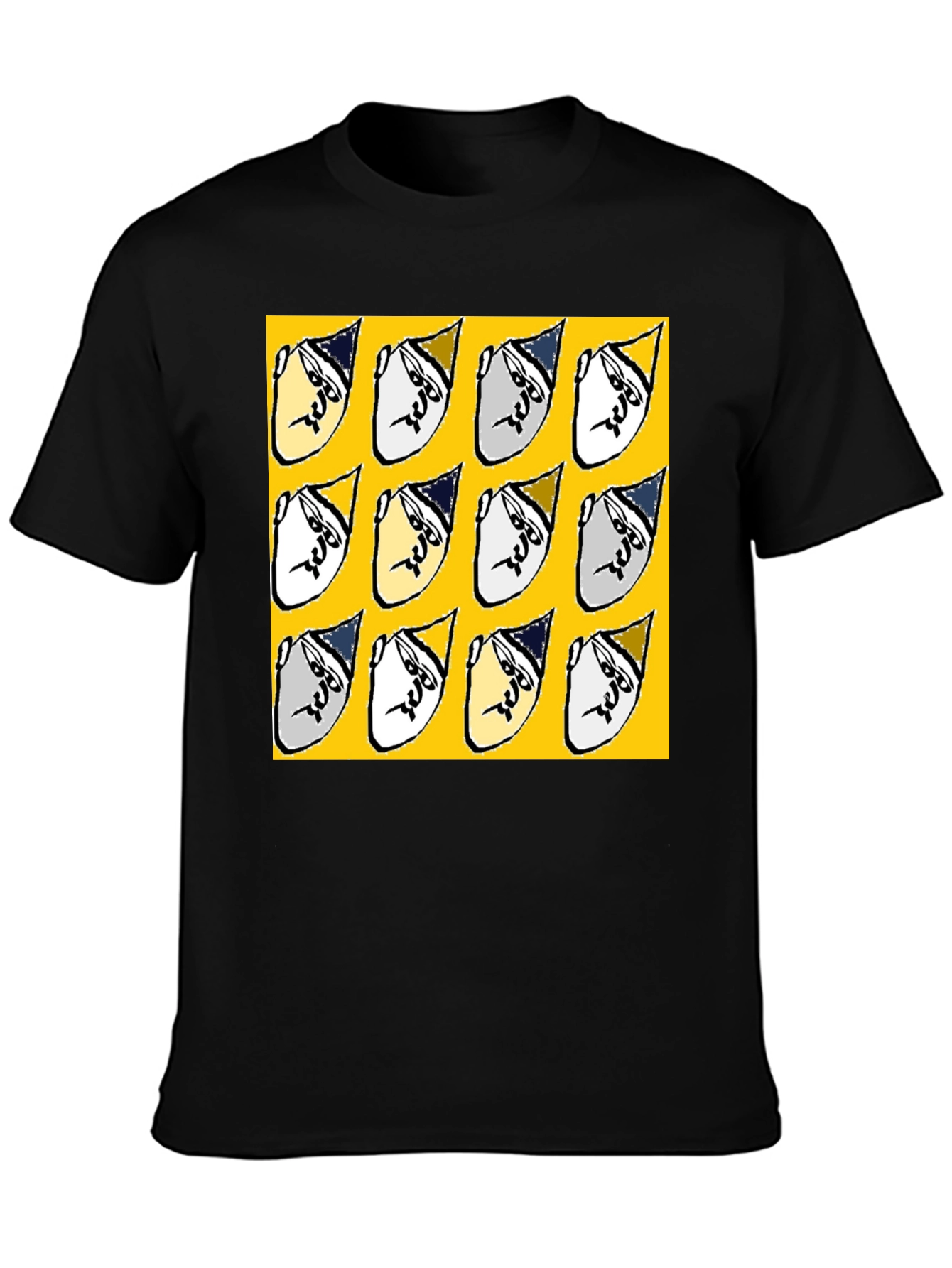 Funky Patterned Graphic Print Crew Neck T-Shirt