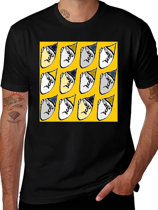 Funky Patterned Graphic Print Crew Neck T-Shirt
