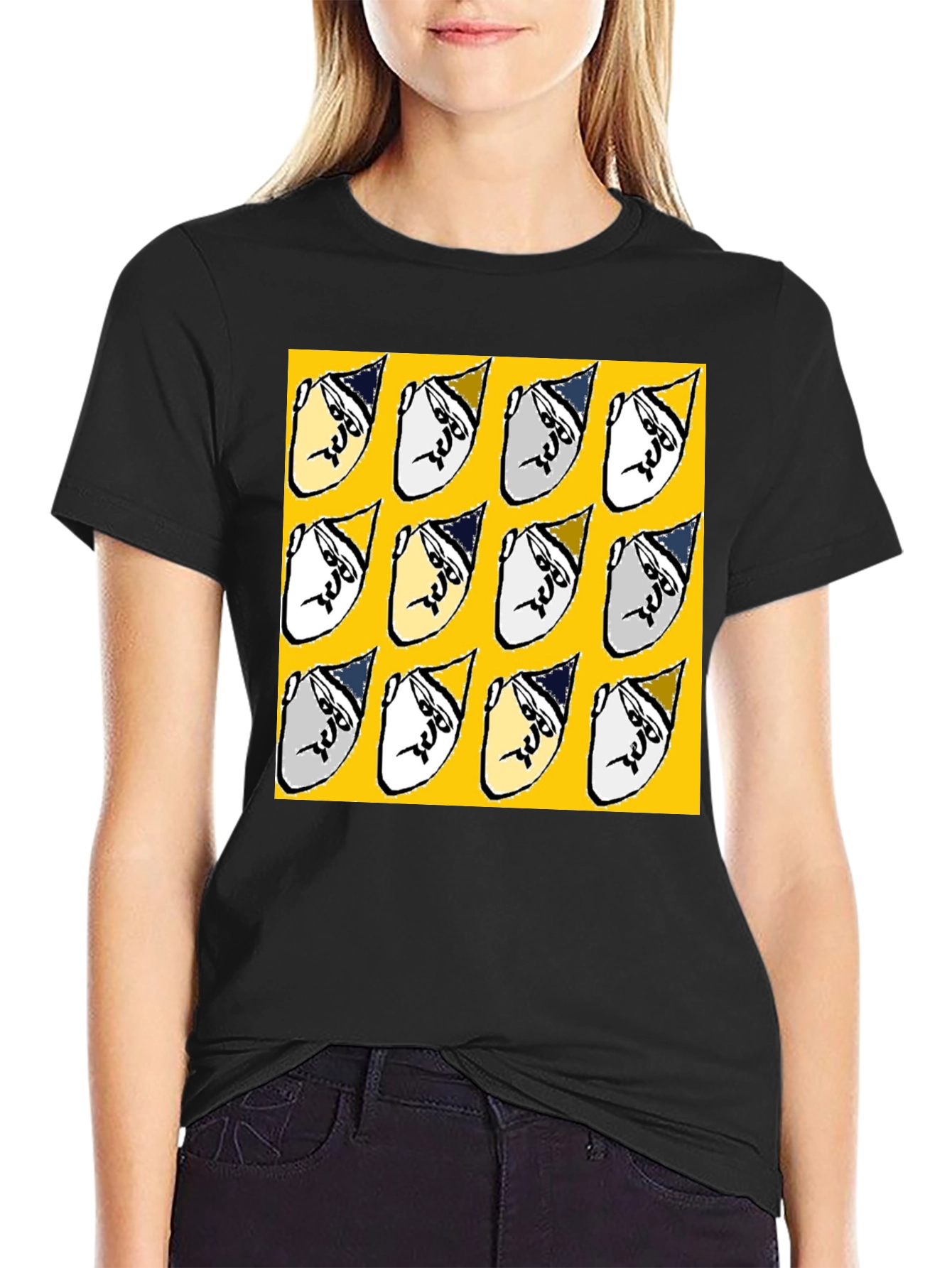 Funky Patterned Graphic Print Crew Neck T-Shirt