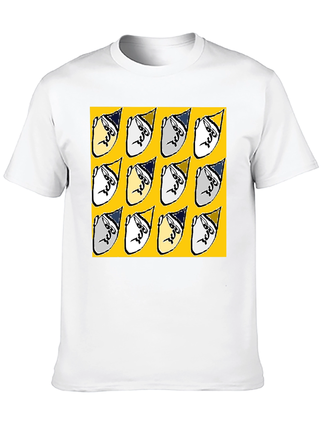 Funky Patterned Graphic Print Crew Neck T-Shirt